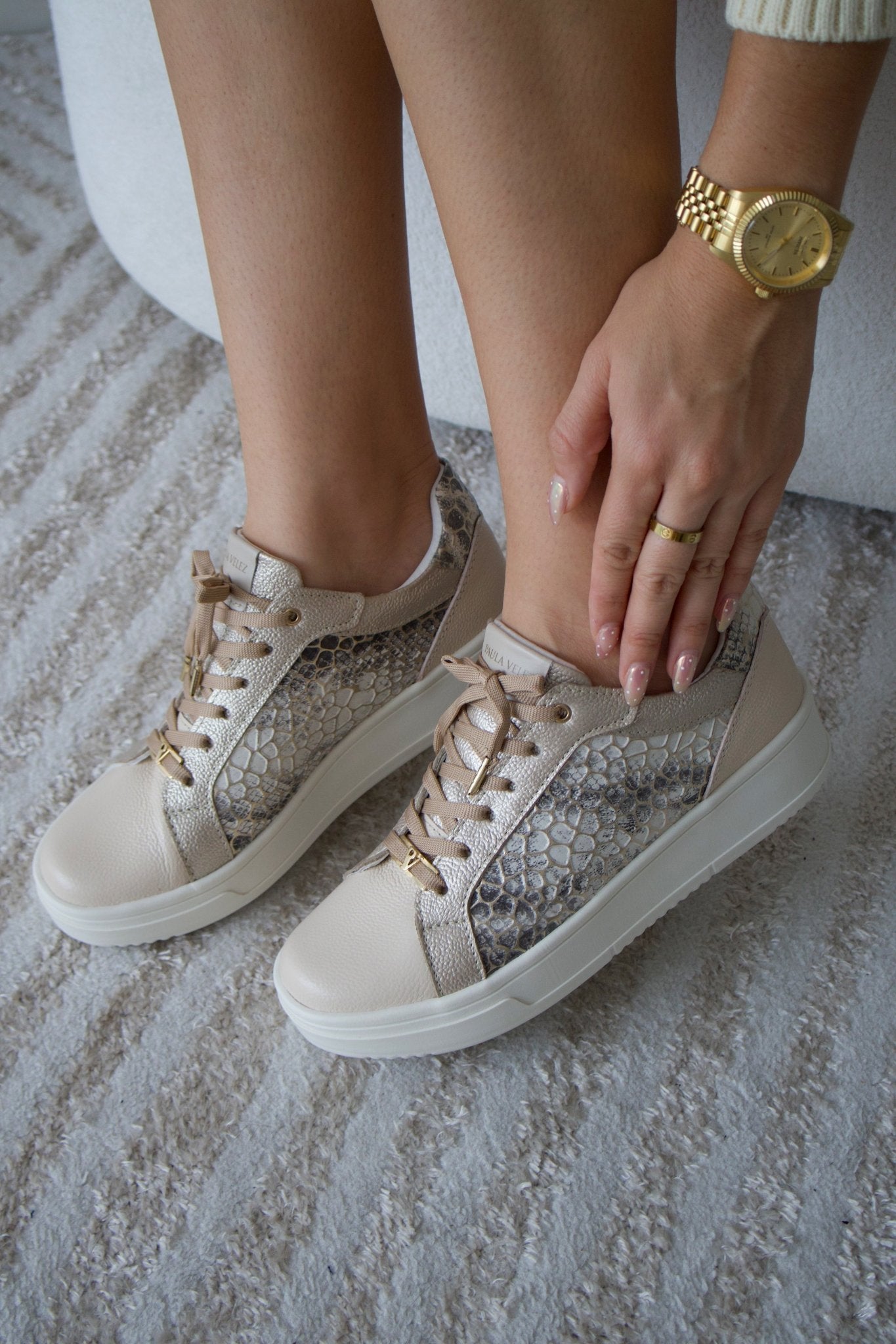 Tenis Bonny en cuero folia Austria para mujer - Paula Vélez - PAULA VELEZ