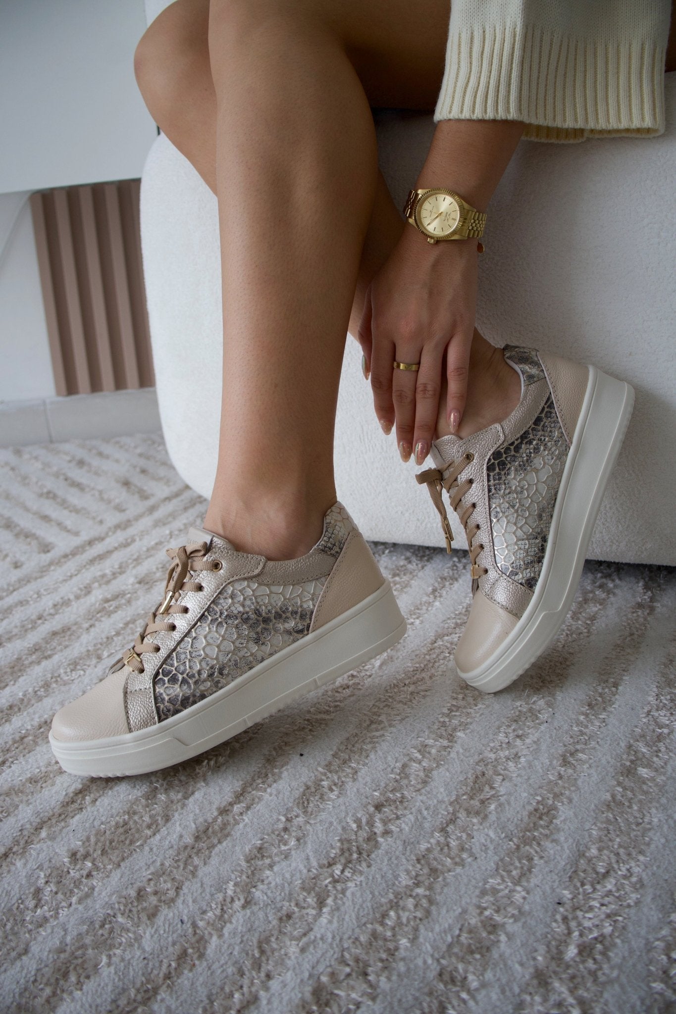 Tenis Bonny en cuero folia Austria para mujer - Paula Vélez - PAULA VELEZ