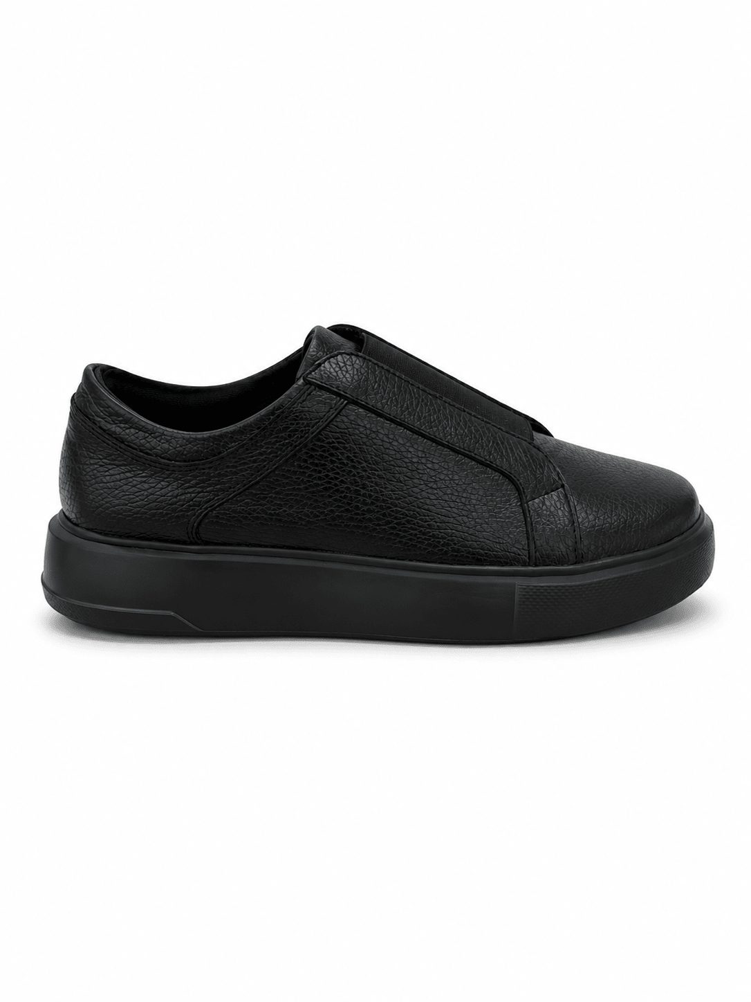 Tenis en cuero negro con elástico para hombre - PAULA VELEZ