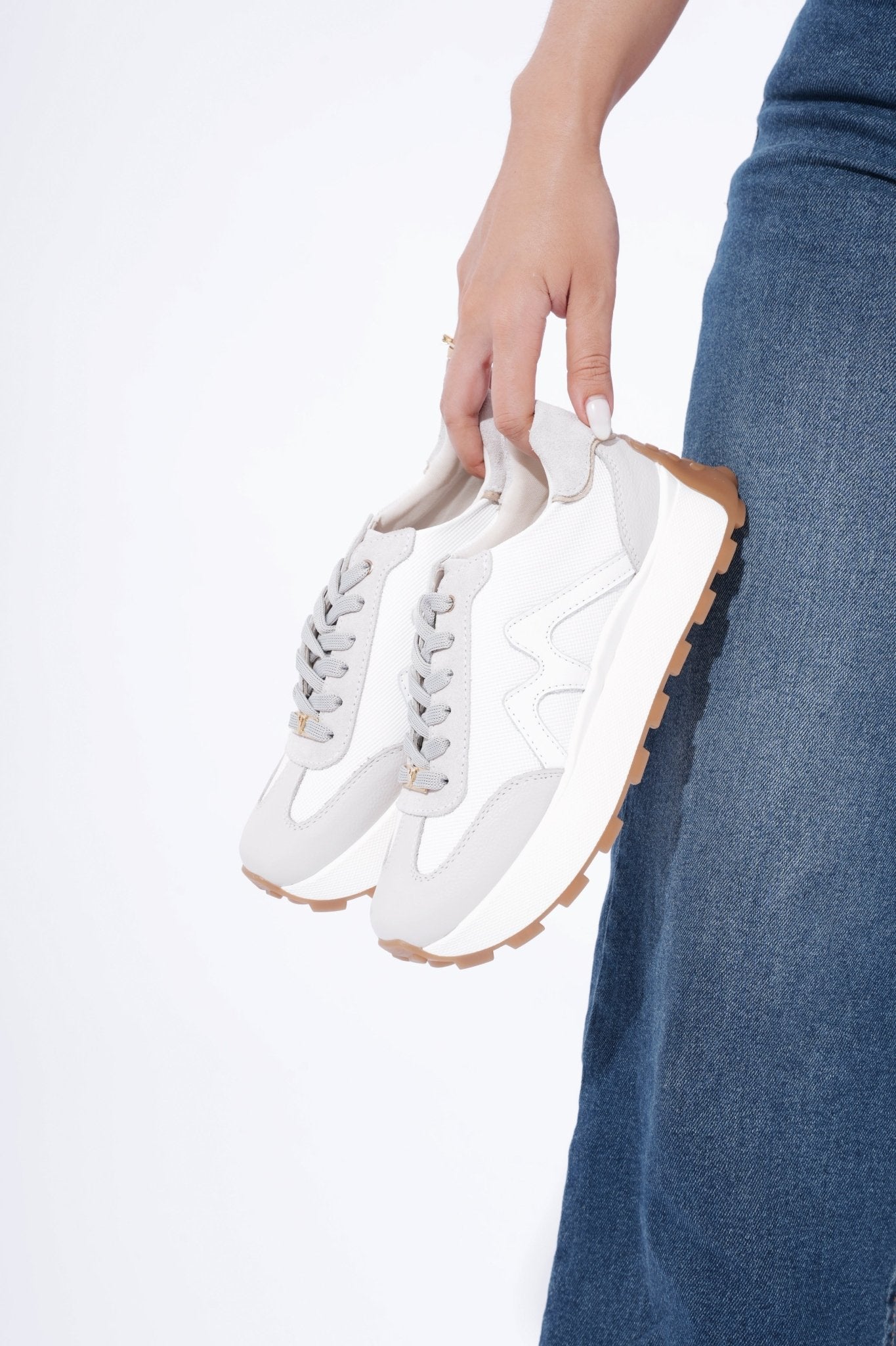 Tenis Milán Blanco Gris Waffle - PAULA VELEZ