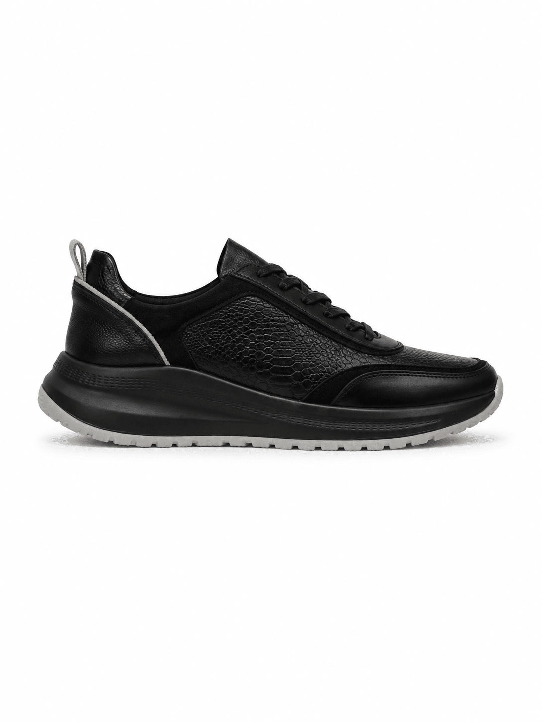 Tenis Origen para hombre en cuero Negro Largarto Panda - PAULA VELEZ