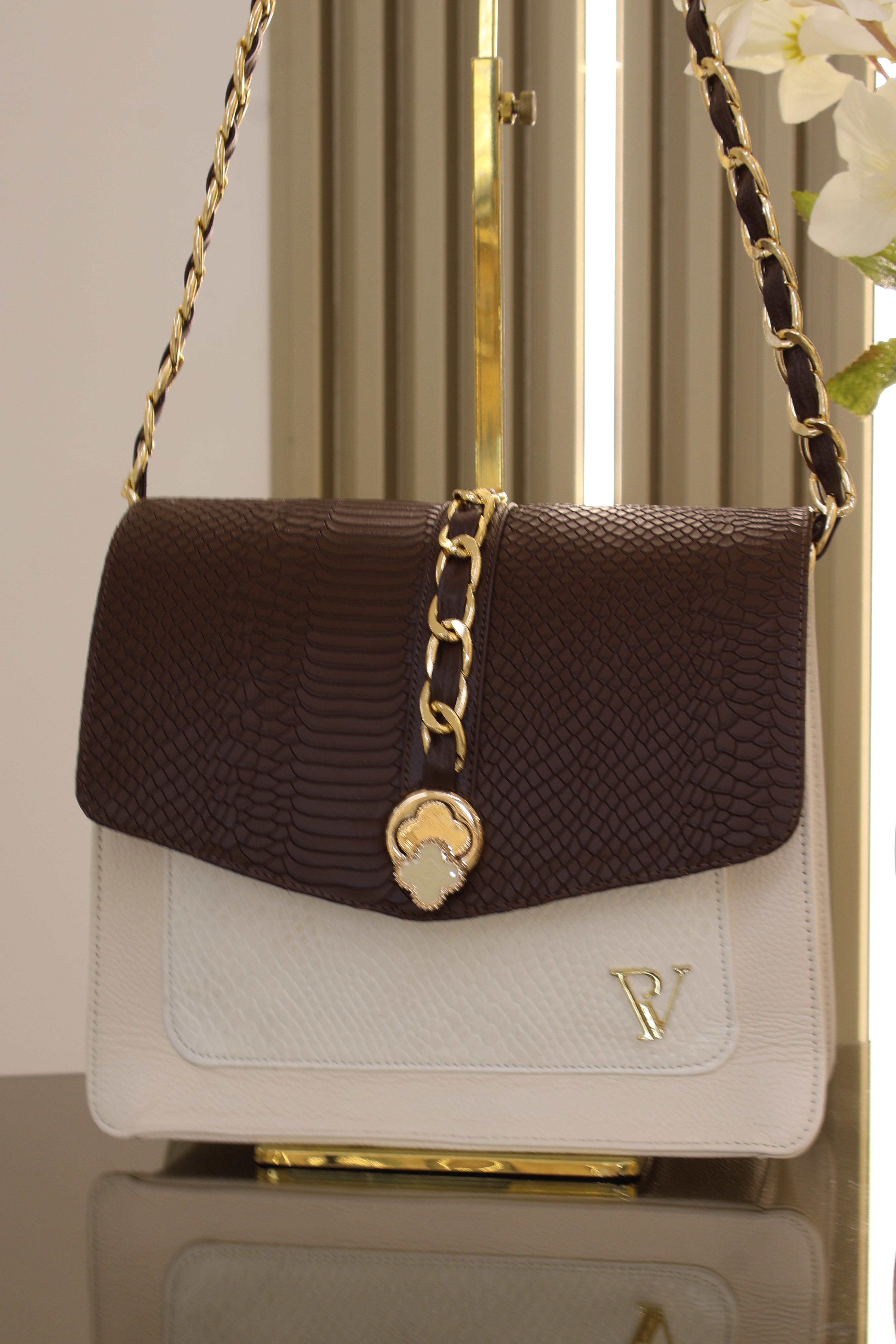 Bolso Sophie Talco con Cafe en cuero