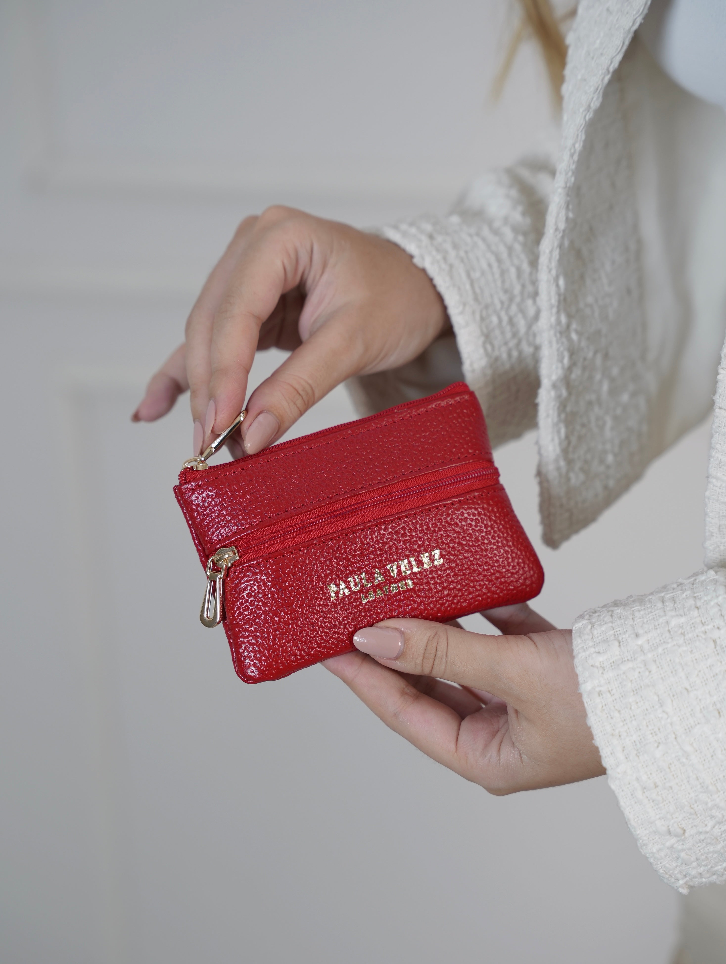 Monedero Rojo en Cuero