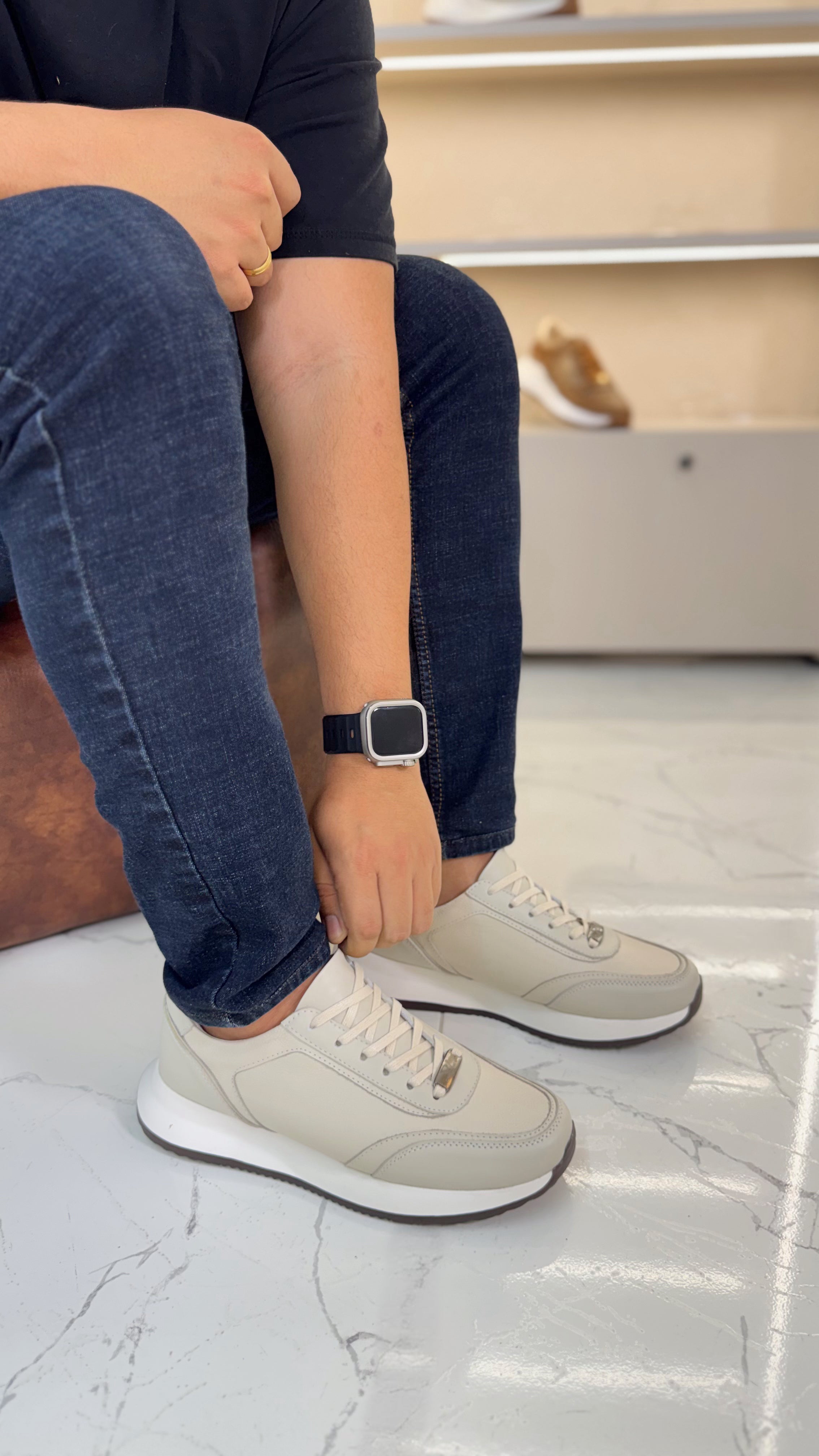 Tenis Origen Avena en Cuero para hombre