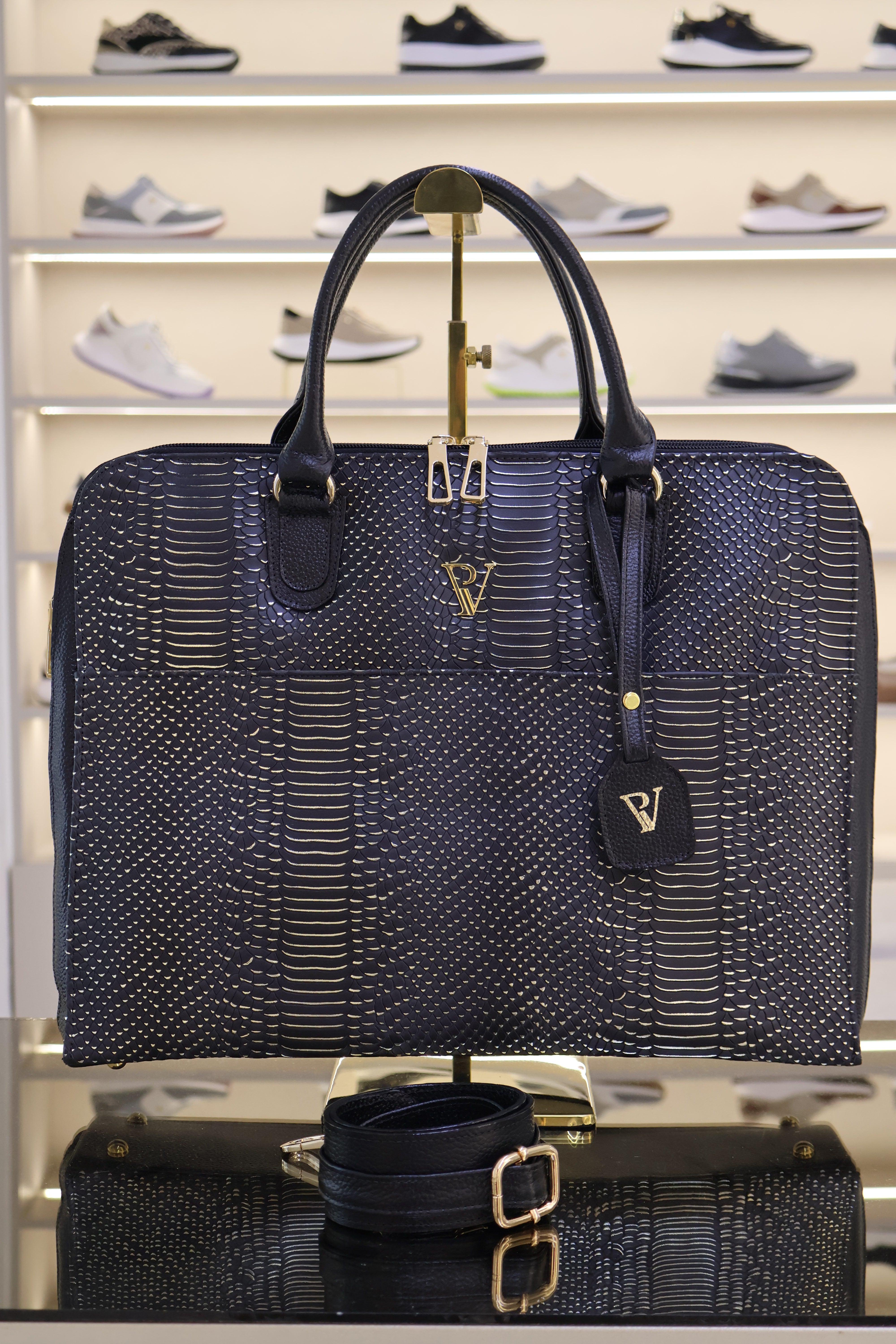 Bolso de cuero ejecutivo negro x folia