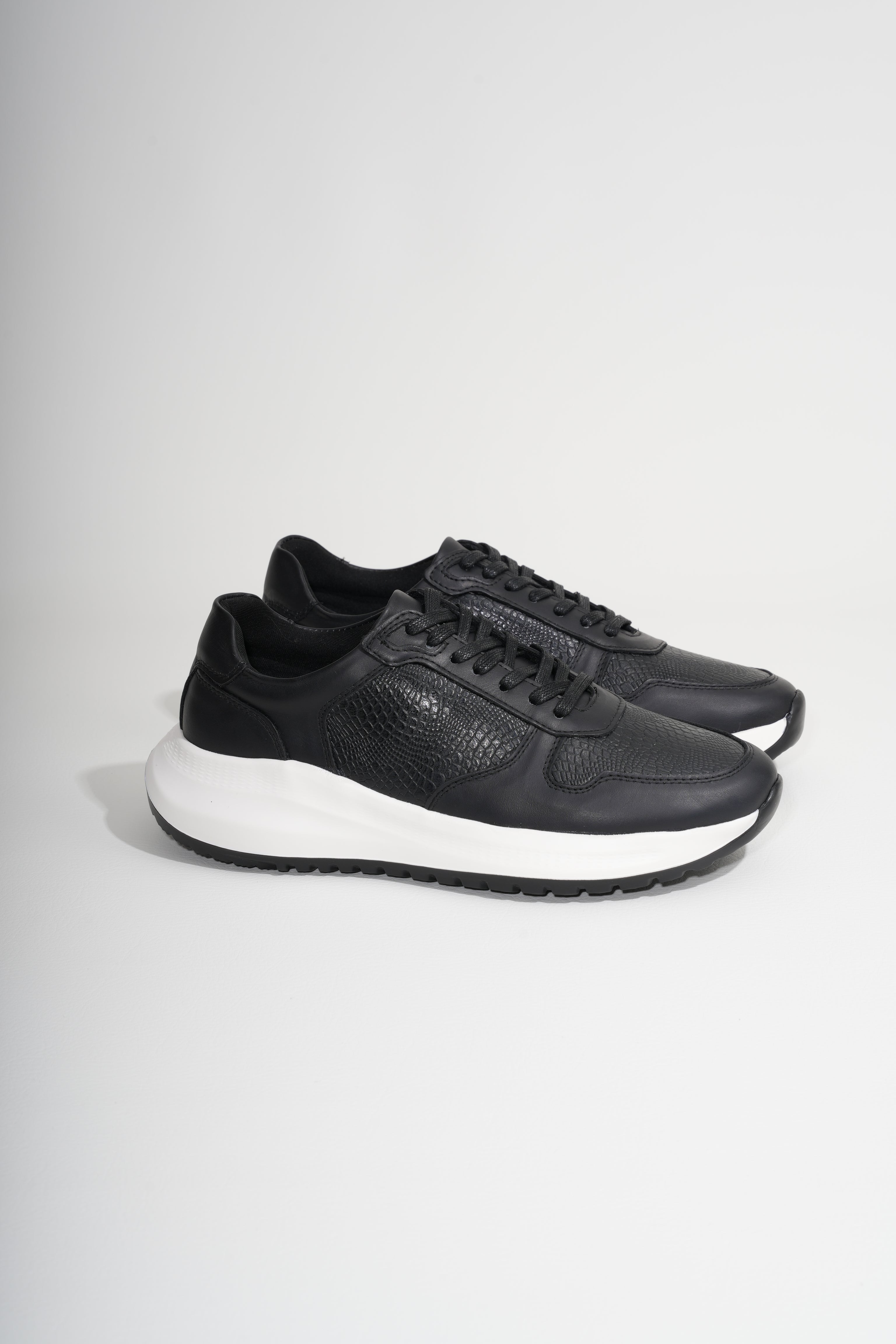 Tenis de hombre Dante en cuero Negro panda