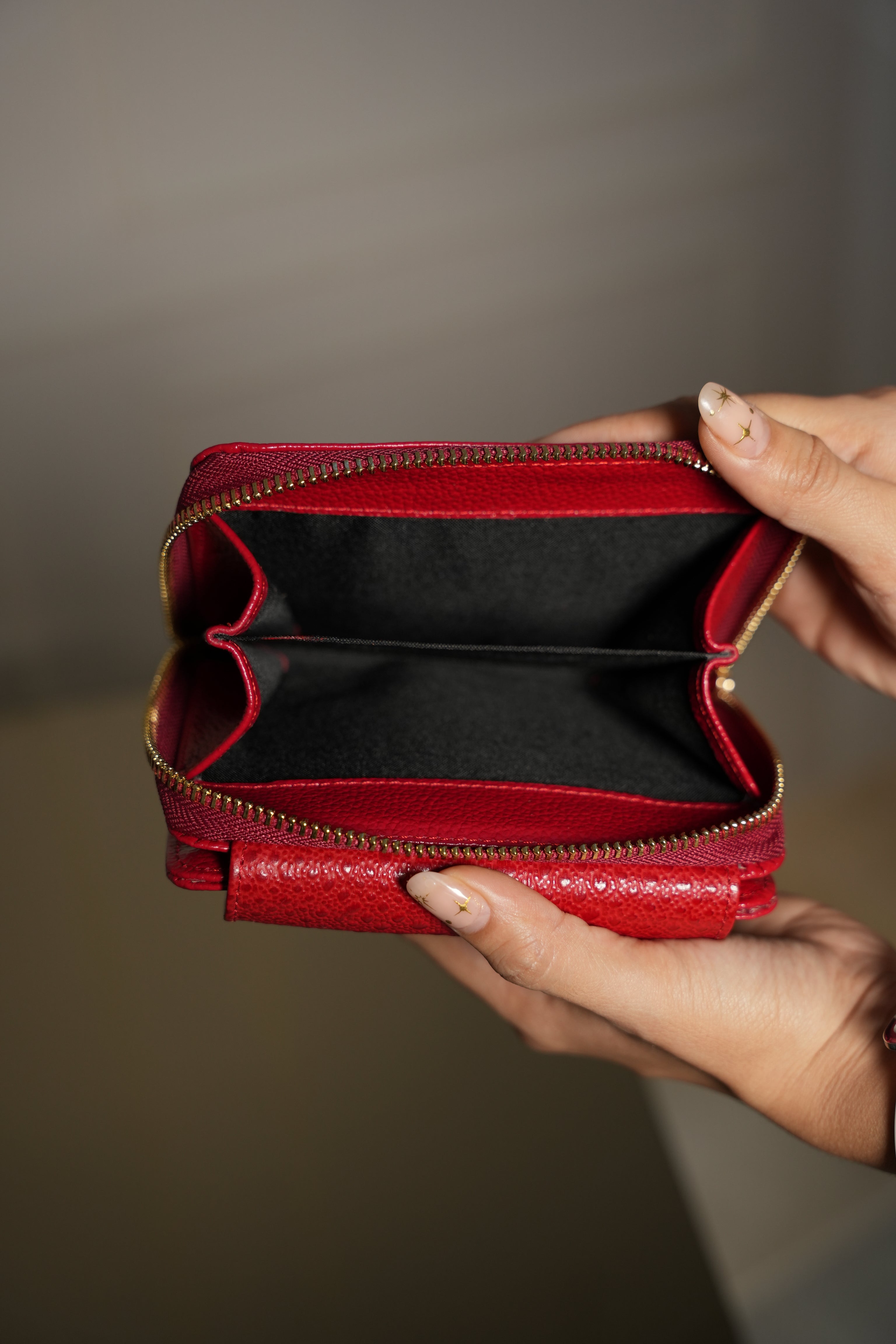 Billetera roja en cuero Leather