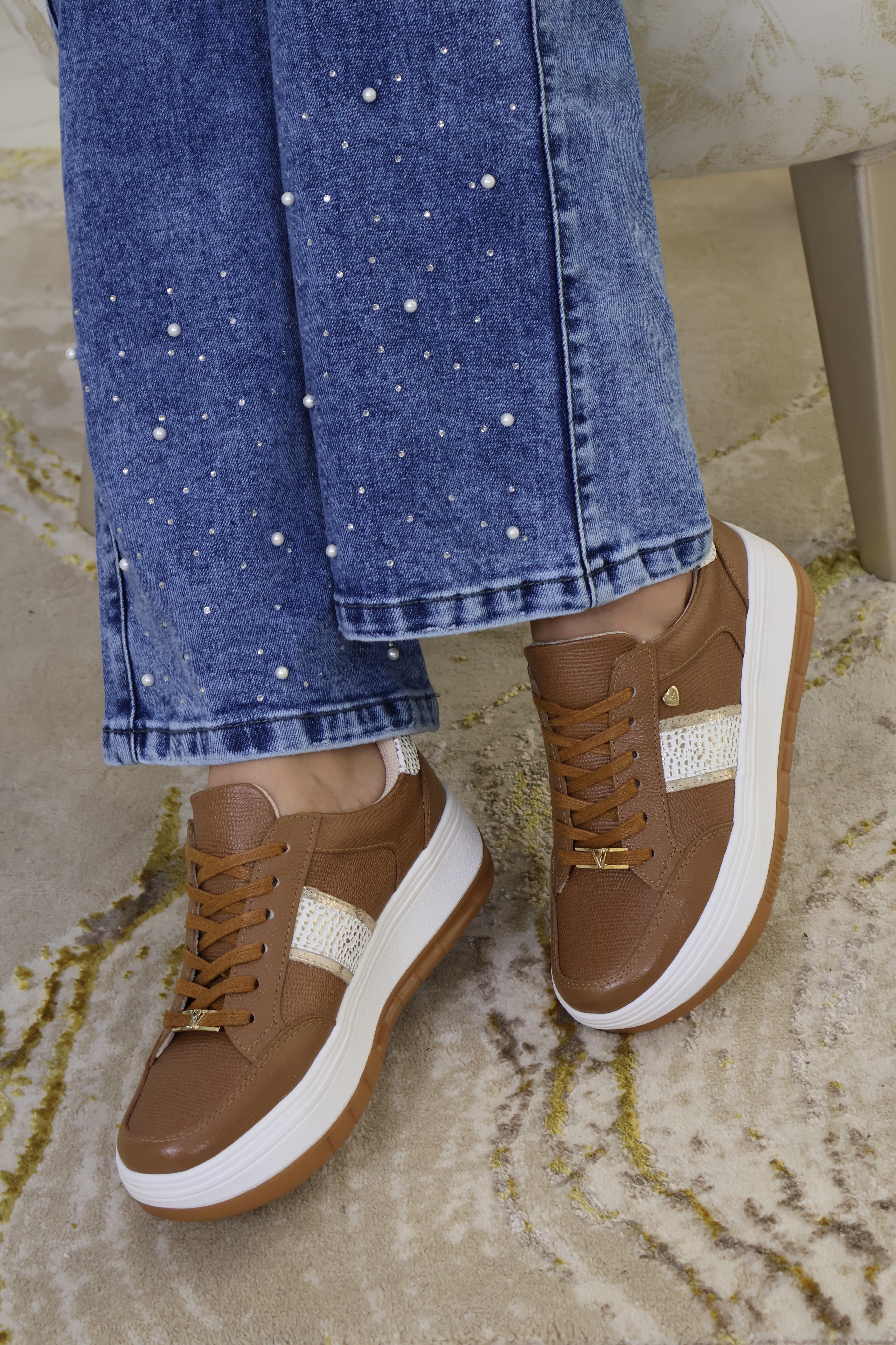 Tenis Aspen en cuero Miel