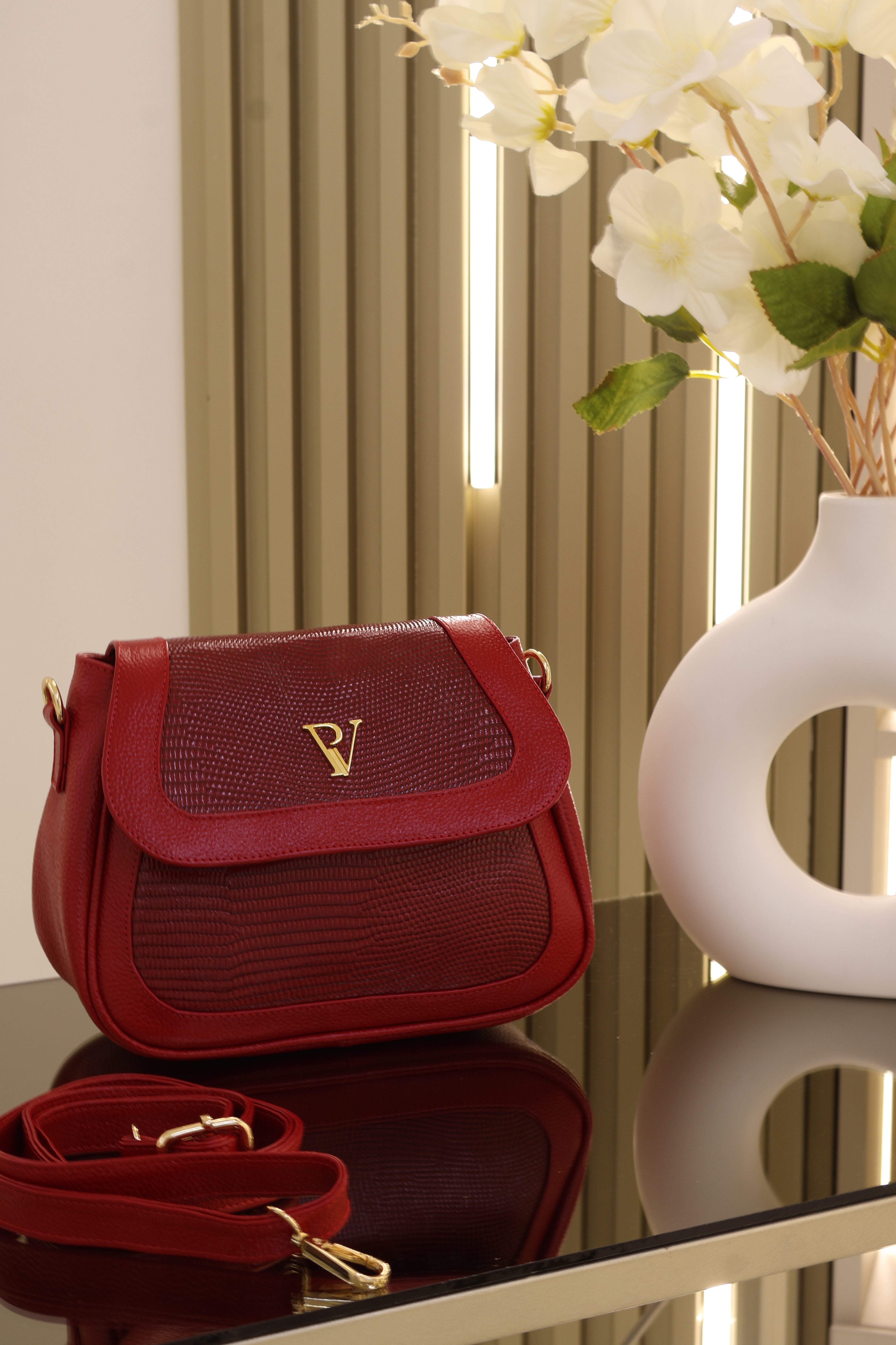 Bolso Siena en cuero Rojo