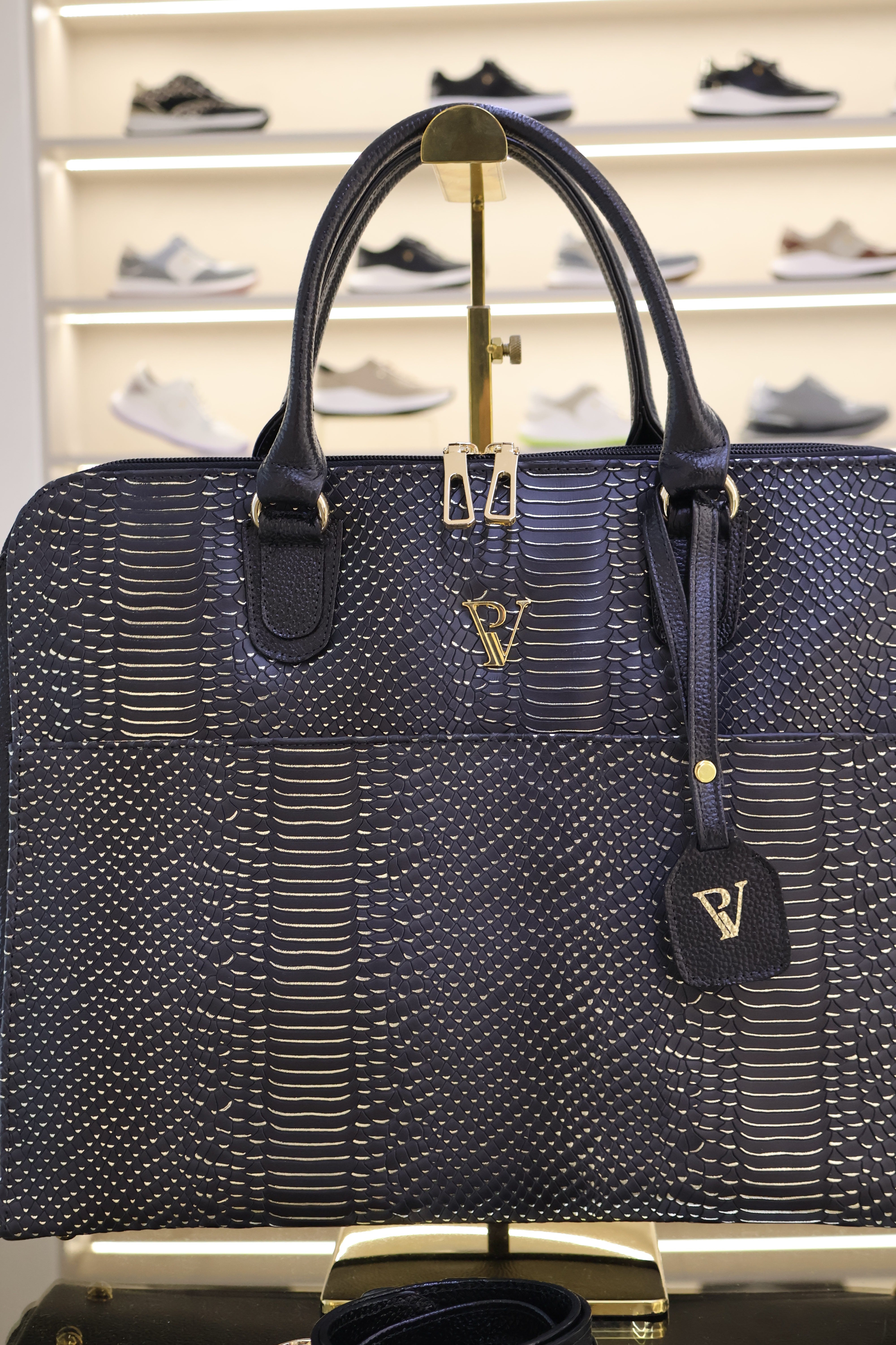 Bolso de cuero ejecutivo negro x folia