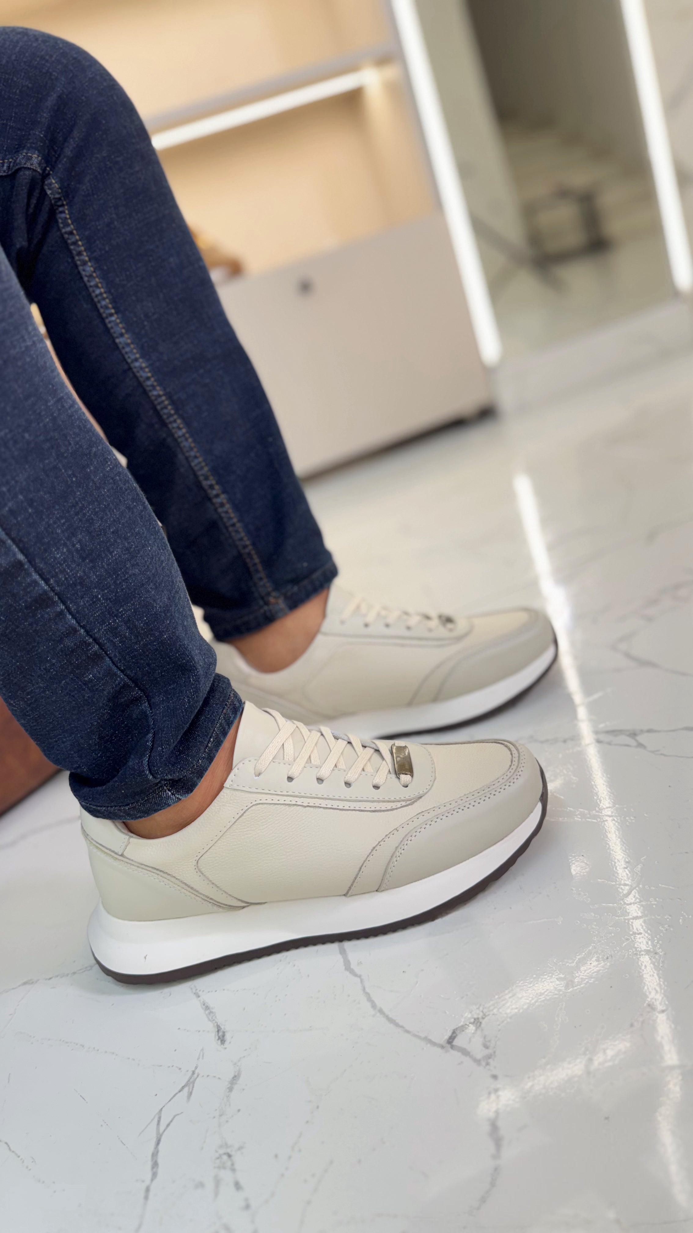 Tenis Origen Avena en Cuero para hombre