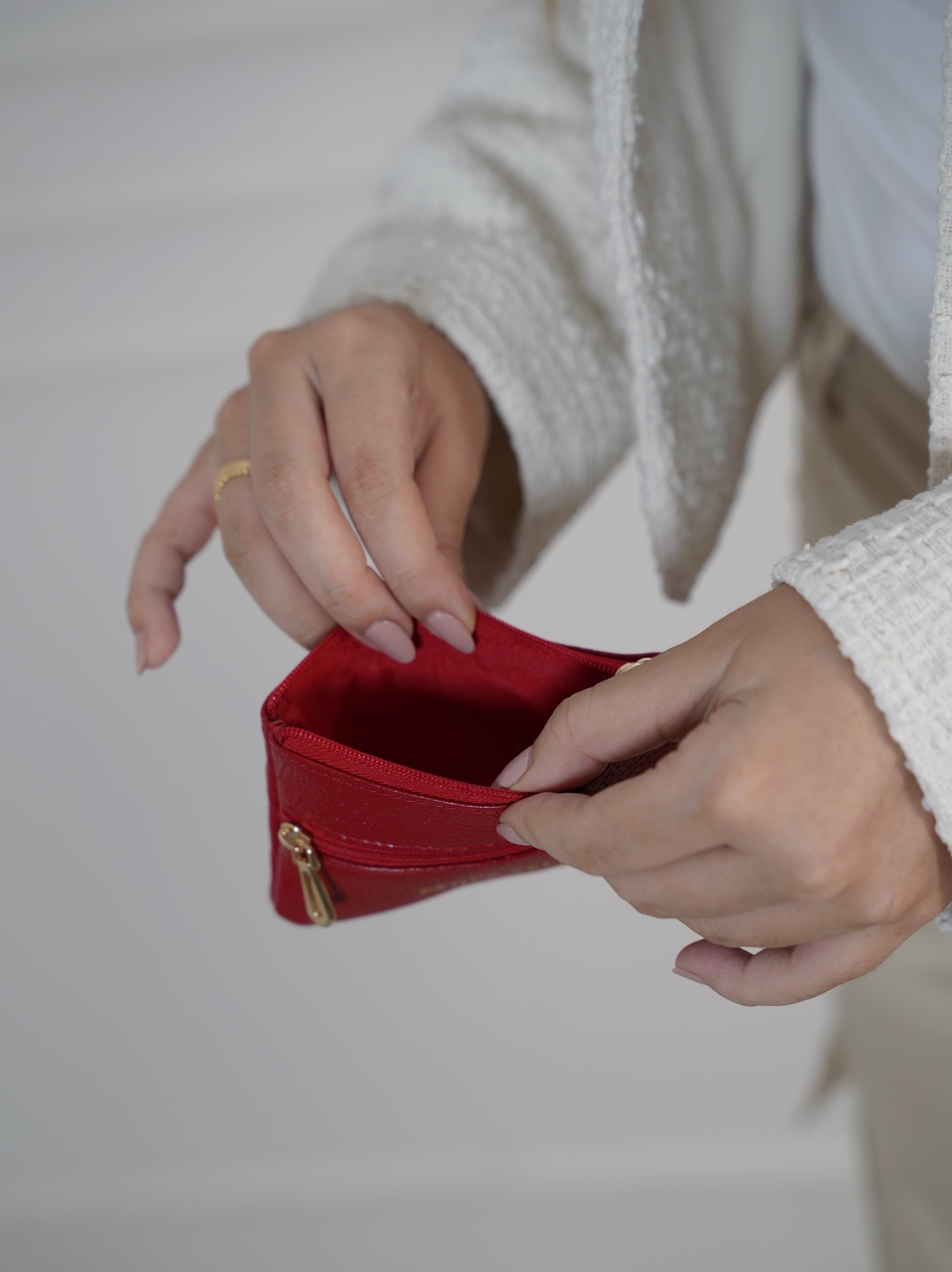 Monedero Rojo en Cuero