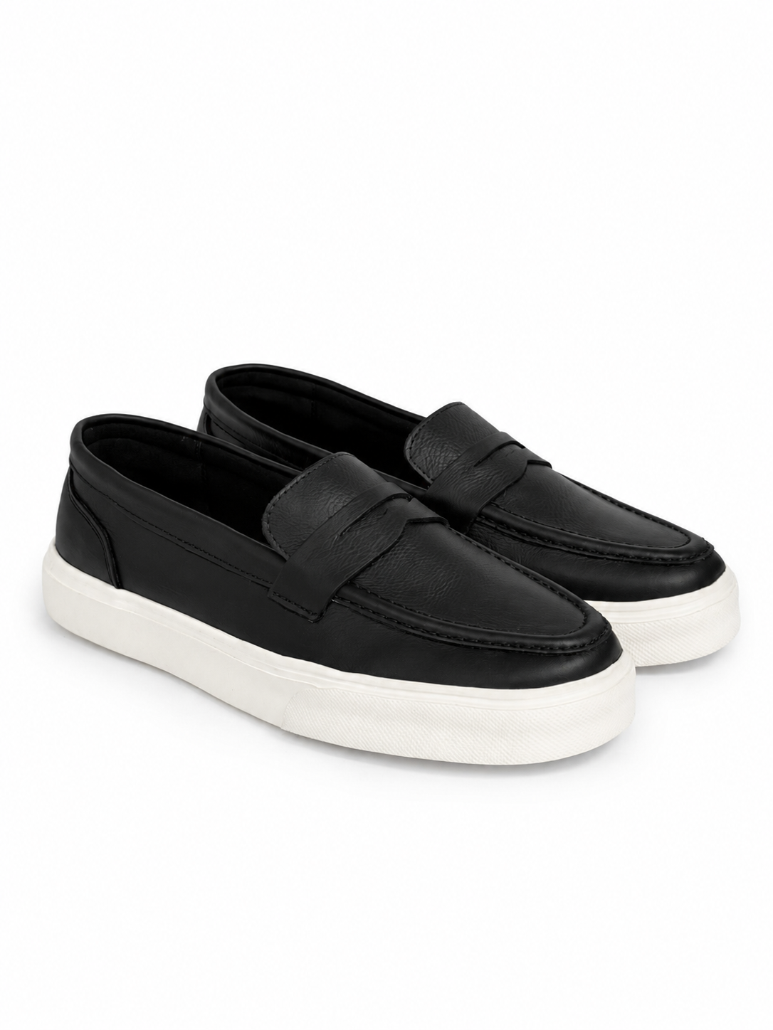 Mocasín en Cuero Negro para Hombre