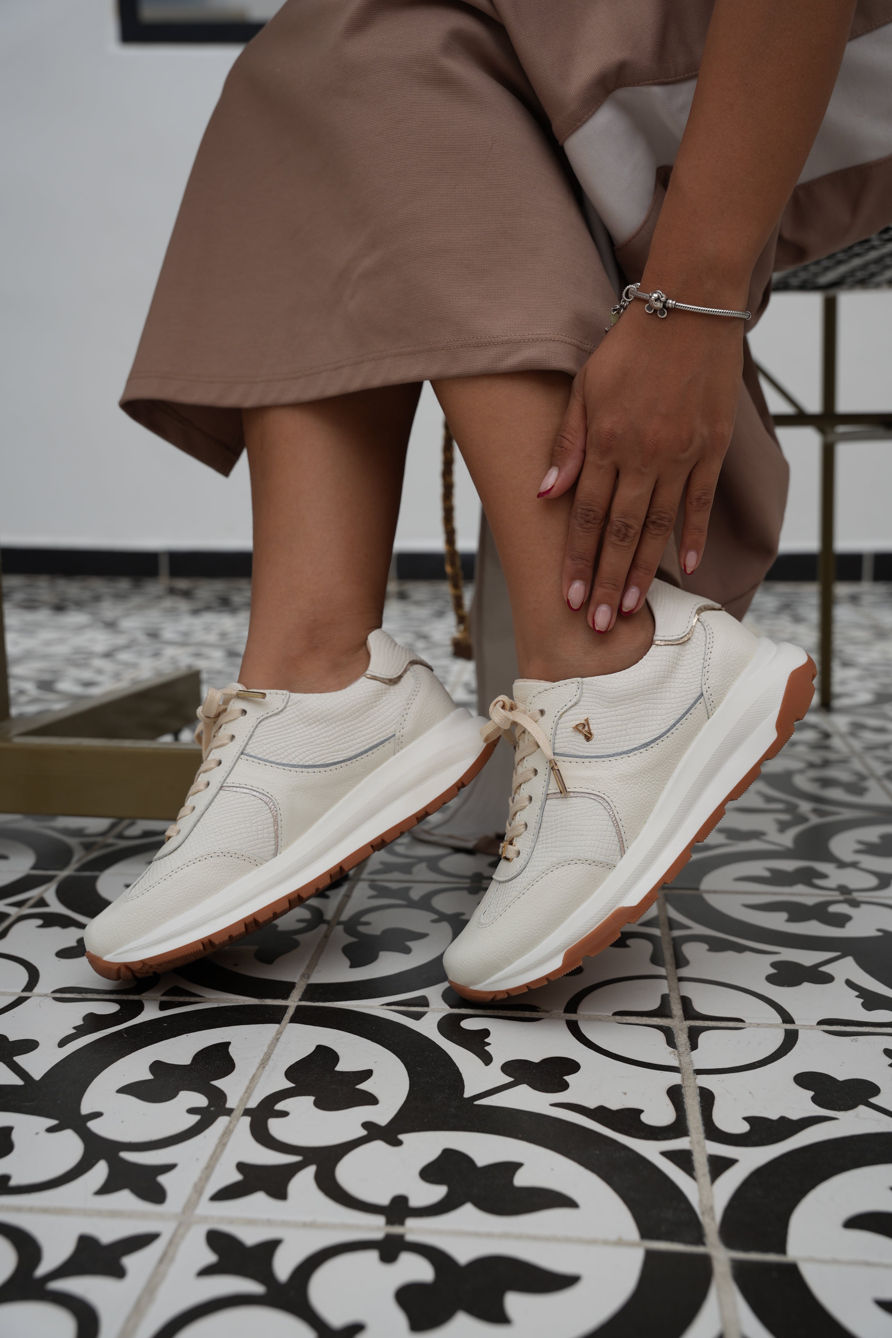 Tenis Milan Talco x Rosa/Baby en cuero