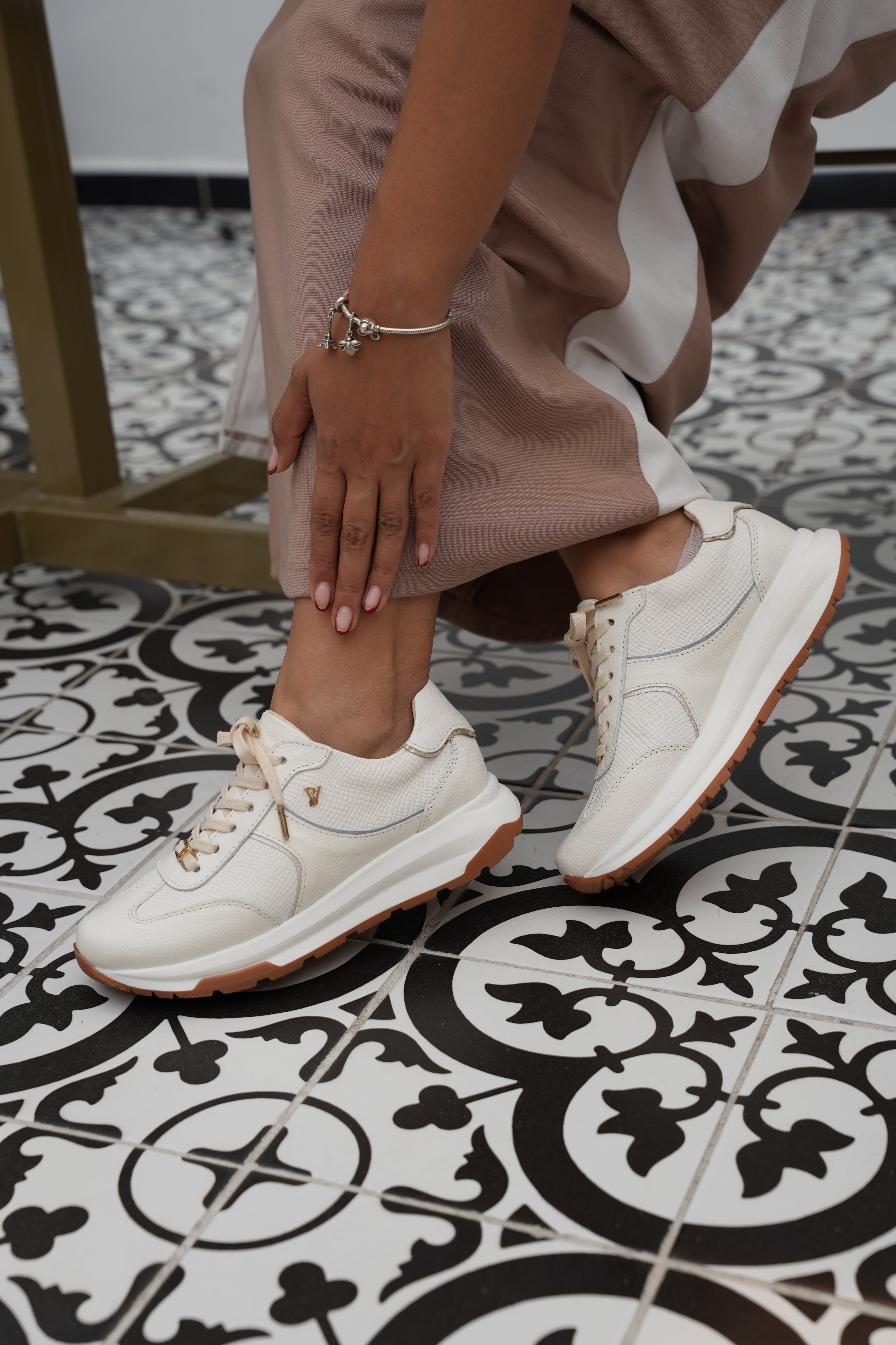 Tenis Milan Talco x Rosa/Baby en cuero