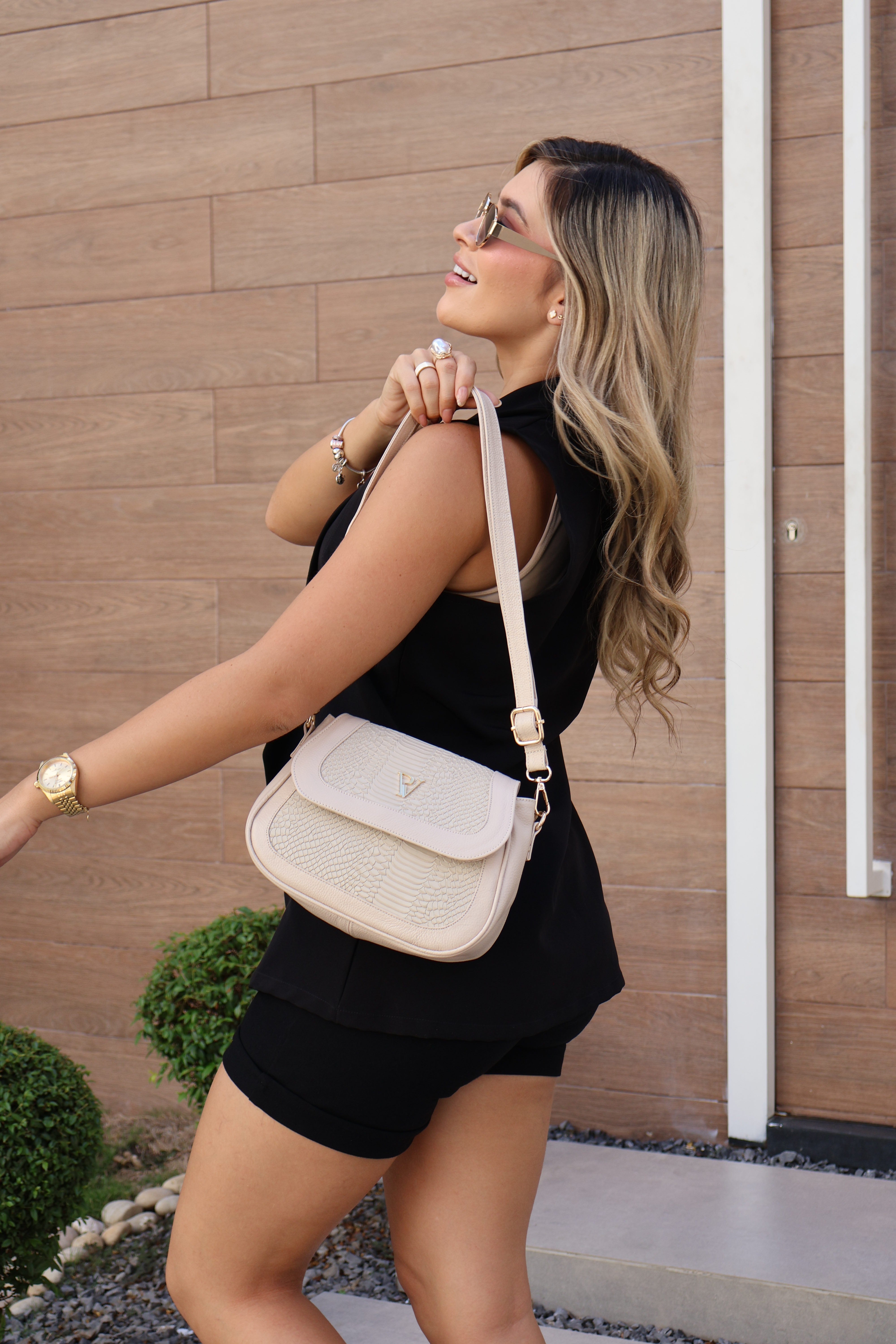 Bolso Siena en cuero Talco