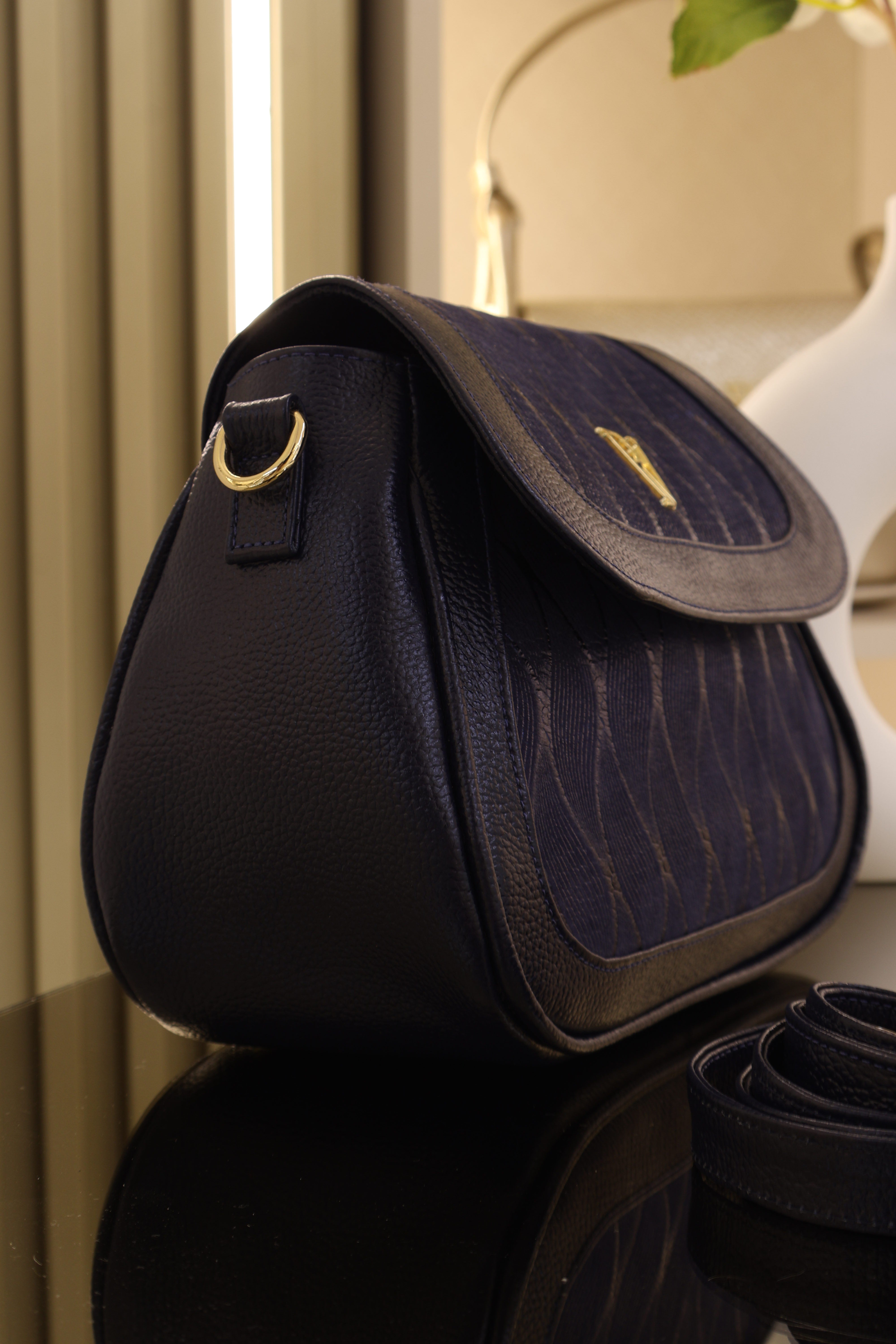 Bolso Siena en cuero azul