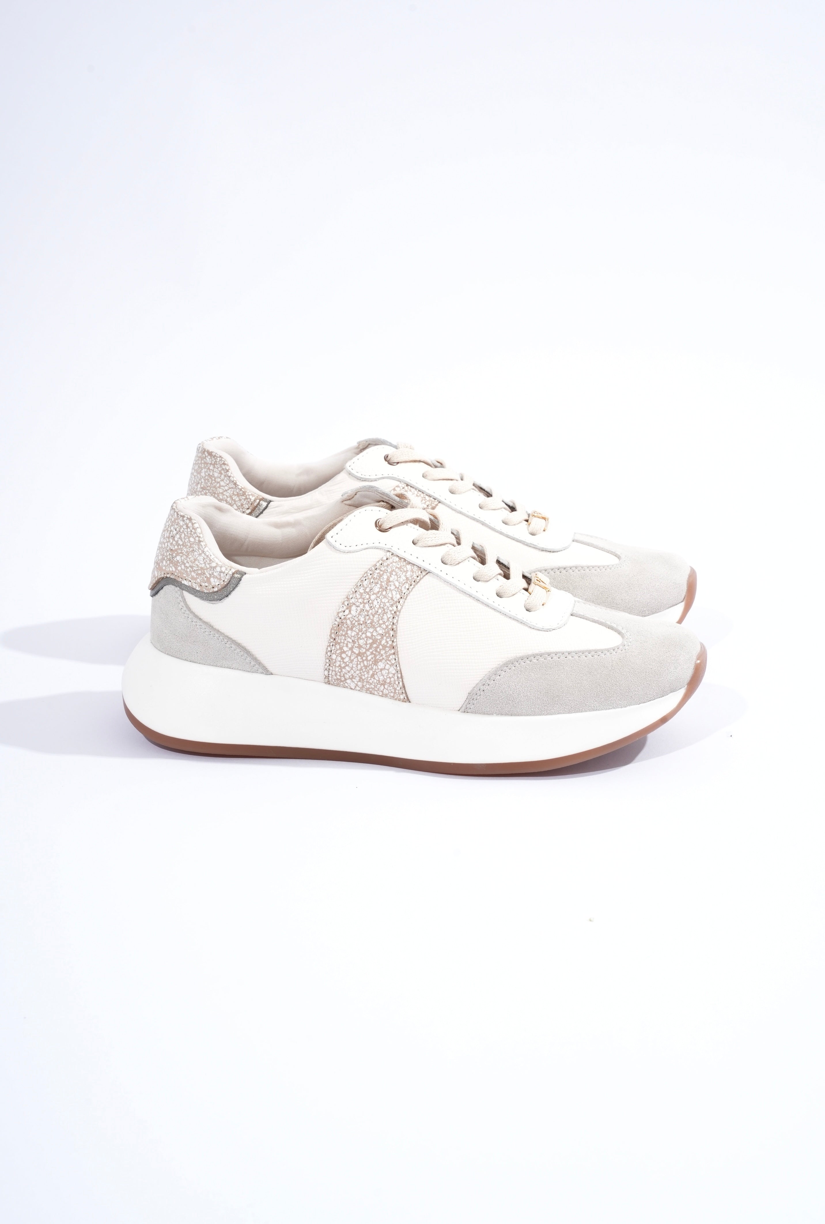 Milán Marfil Gris Folia Oro Munich Tenis en Cuero