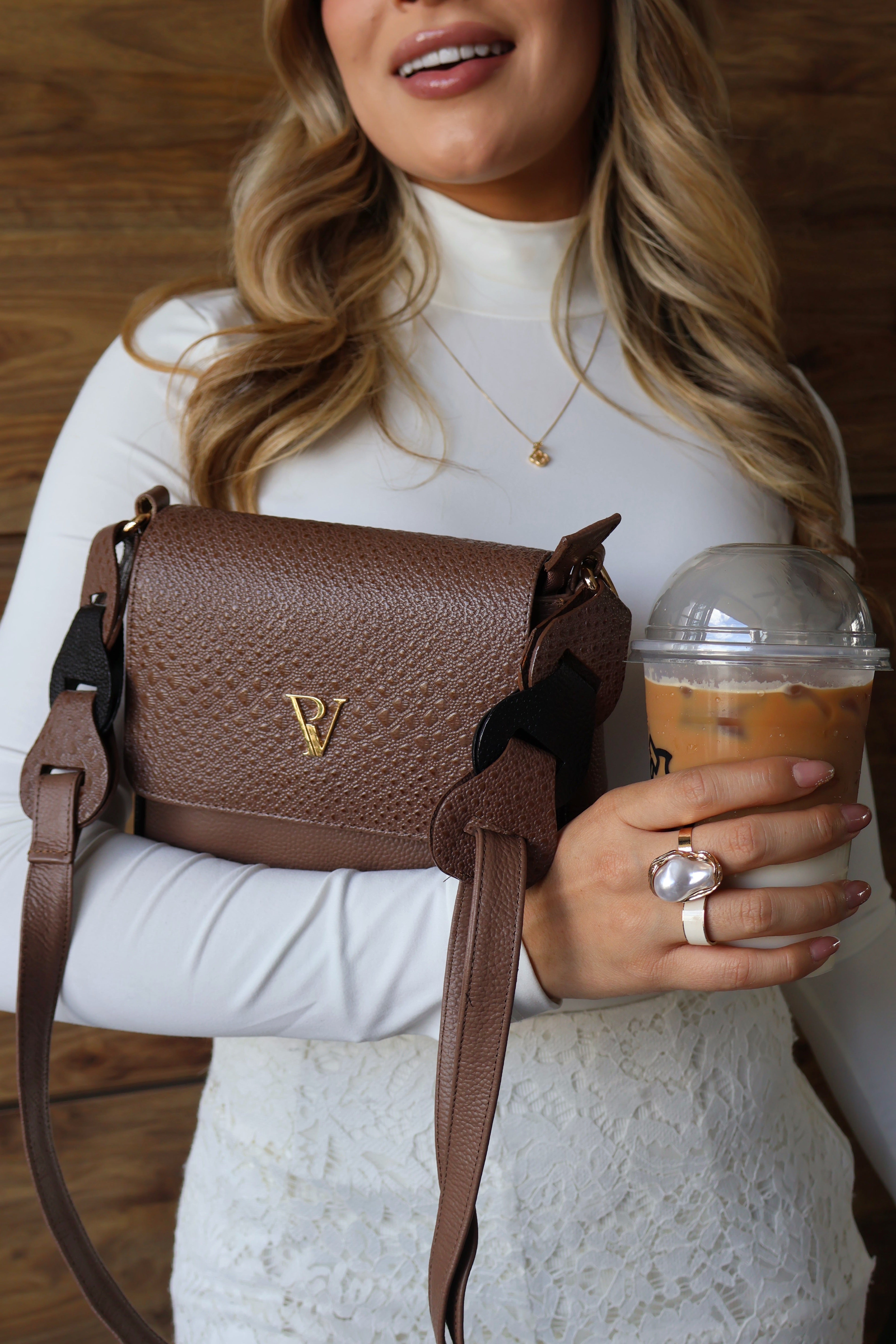 Bolso Celene en cuero café