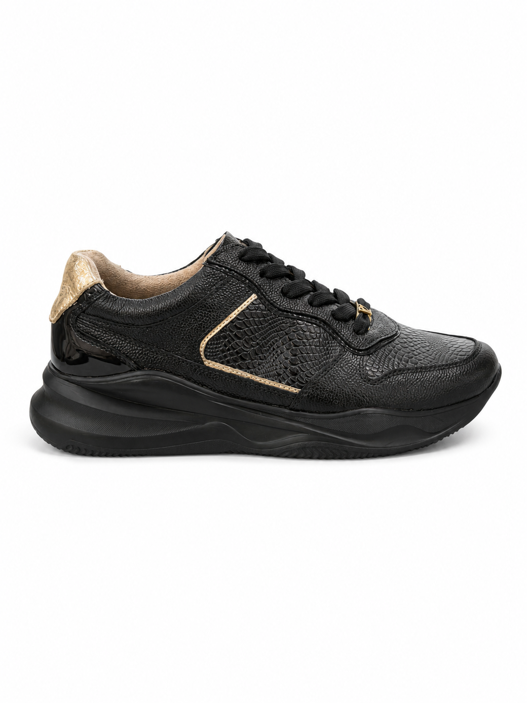 Tenis Romeo Negro Liz en Cuero