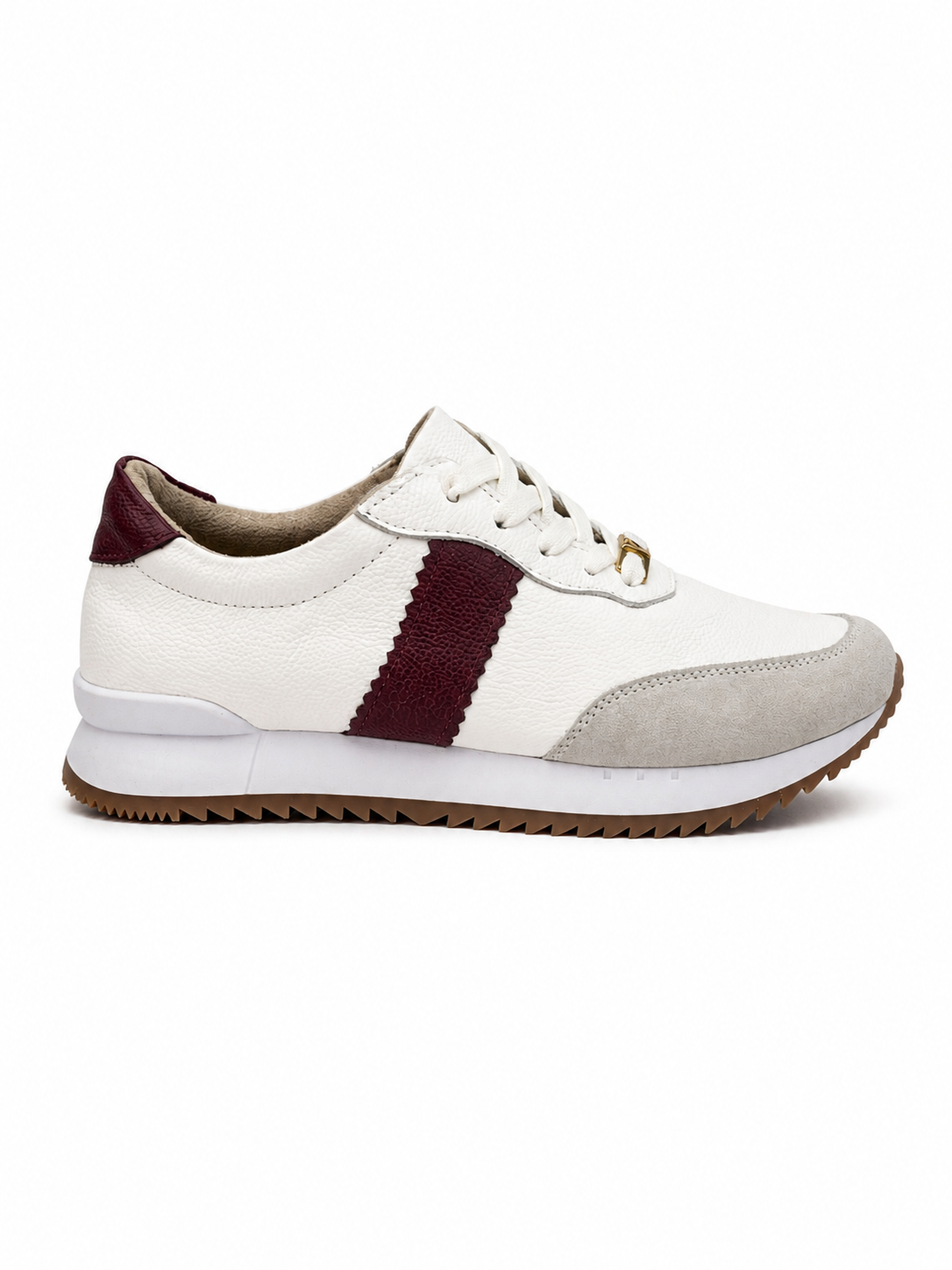 Tenis Oso blanco vino en cuero