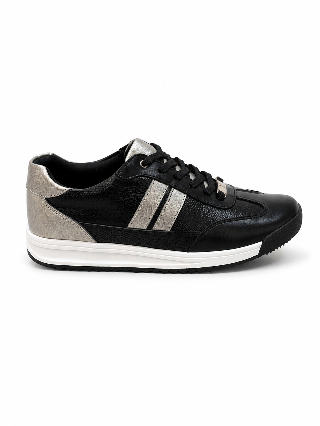 Tenis Milán negro caño fusil