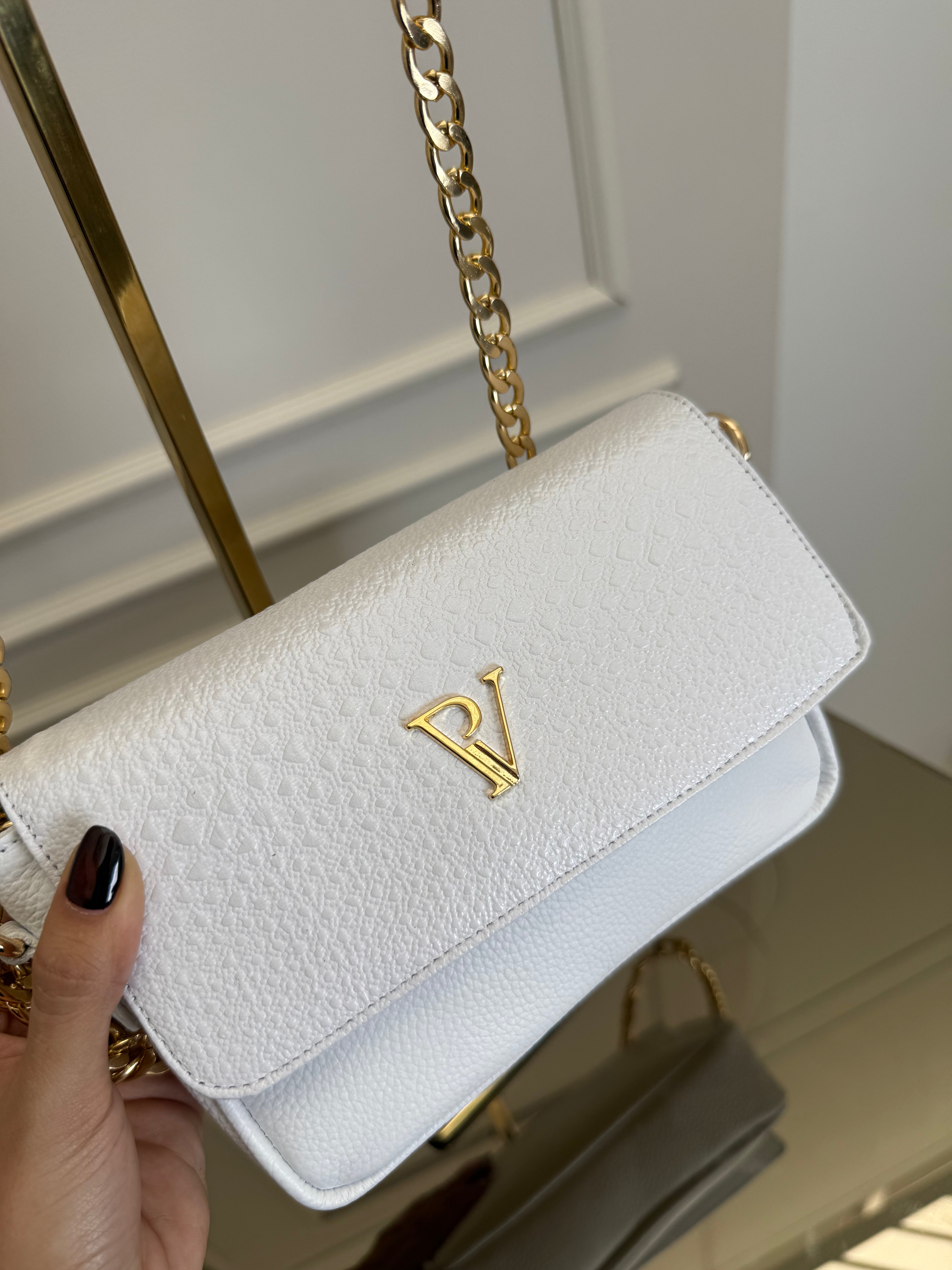 Manos libres luxury Blanco en Cuero