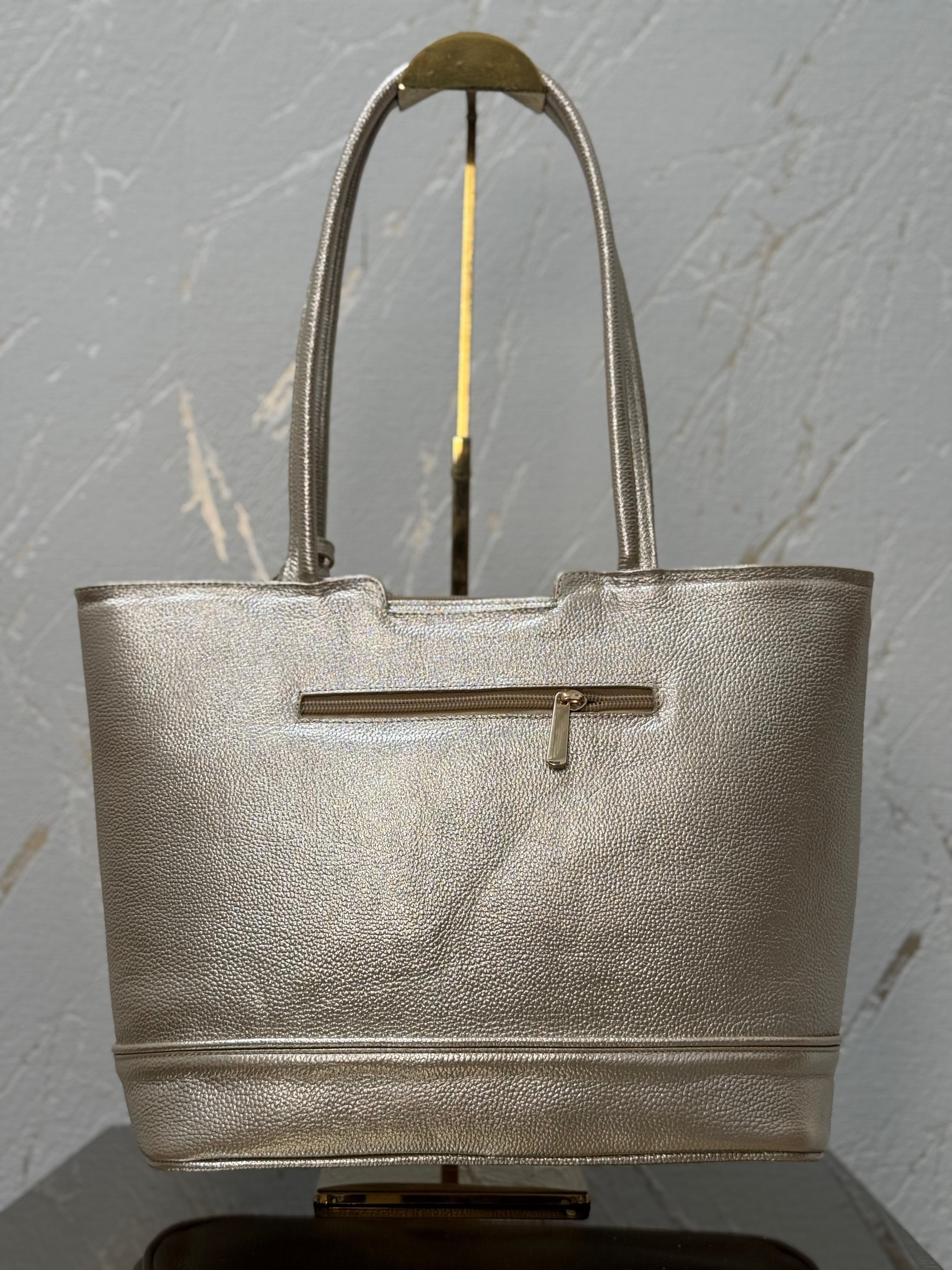 Bolso Grecia Champán en Cuero