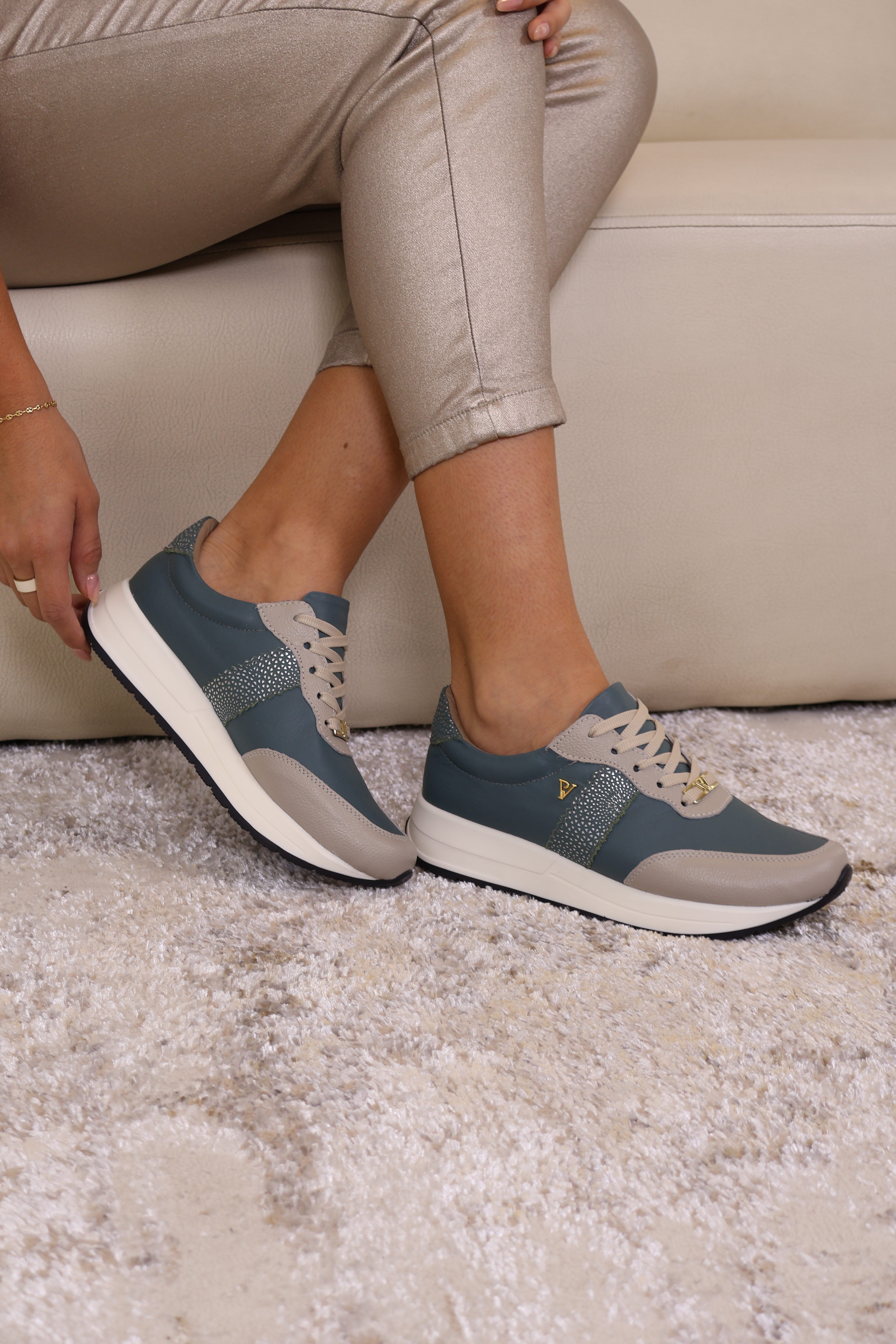 Tenis oso agave náutico en cuero