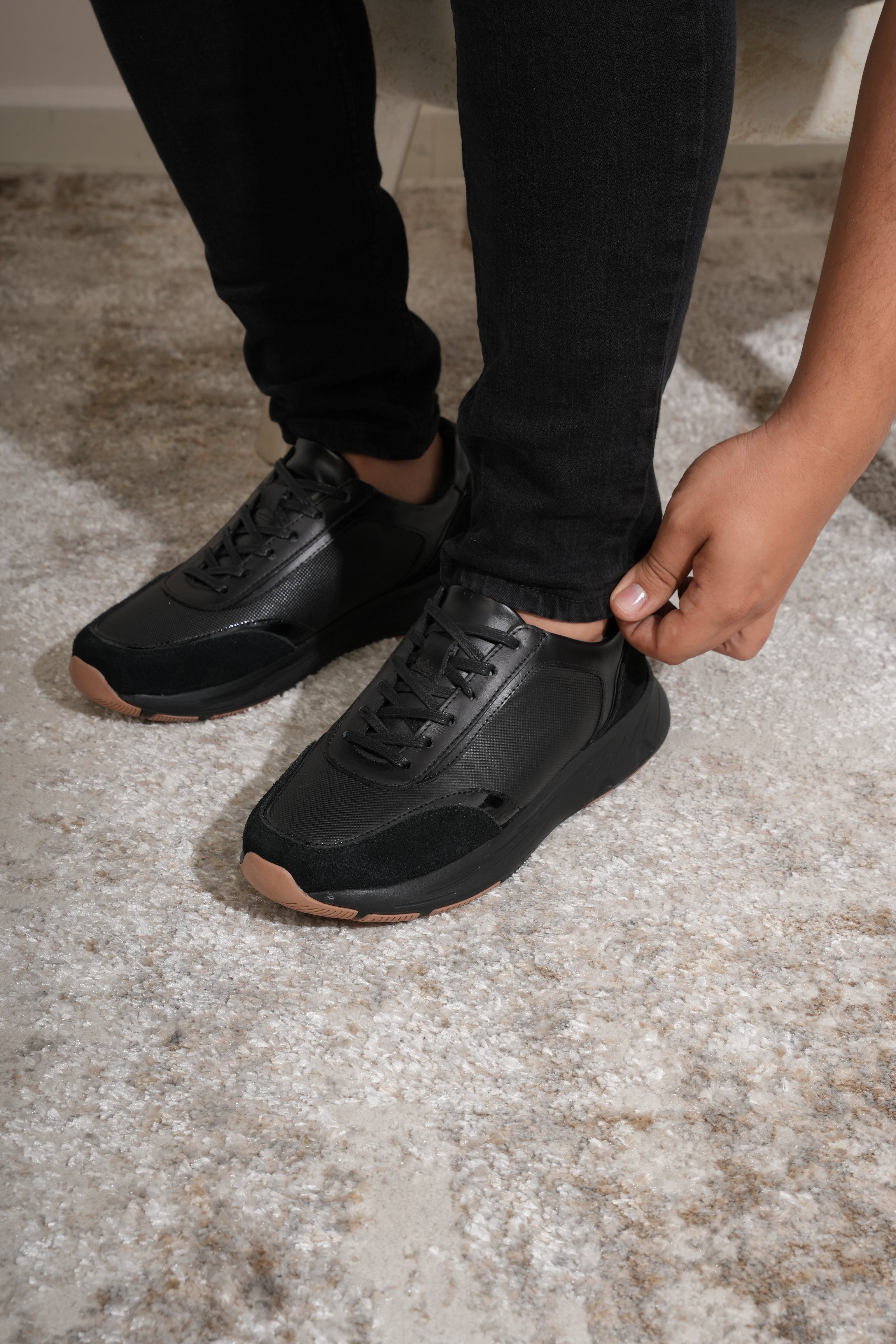 Tenis 2301 Origen para hombre en cuero Negro