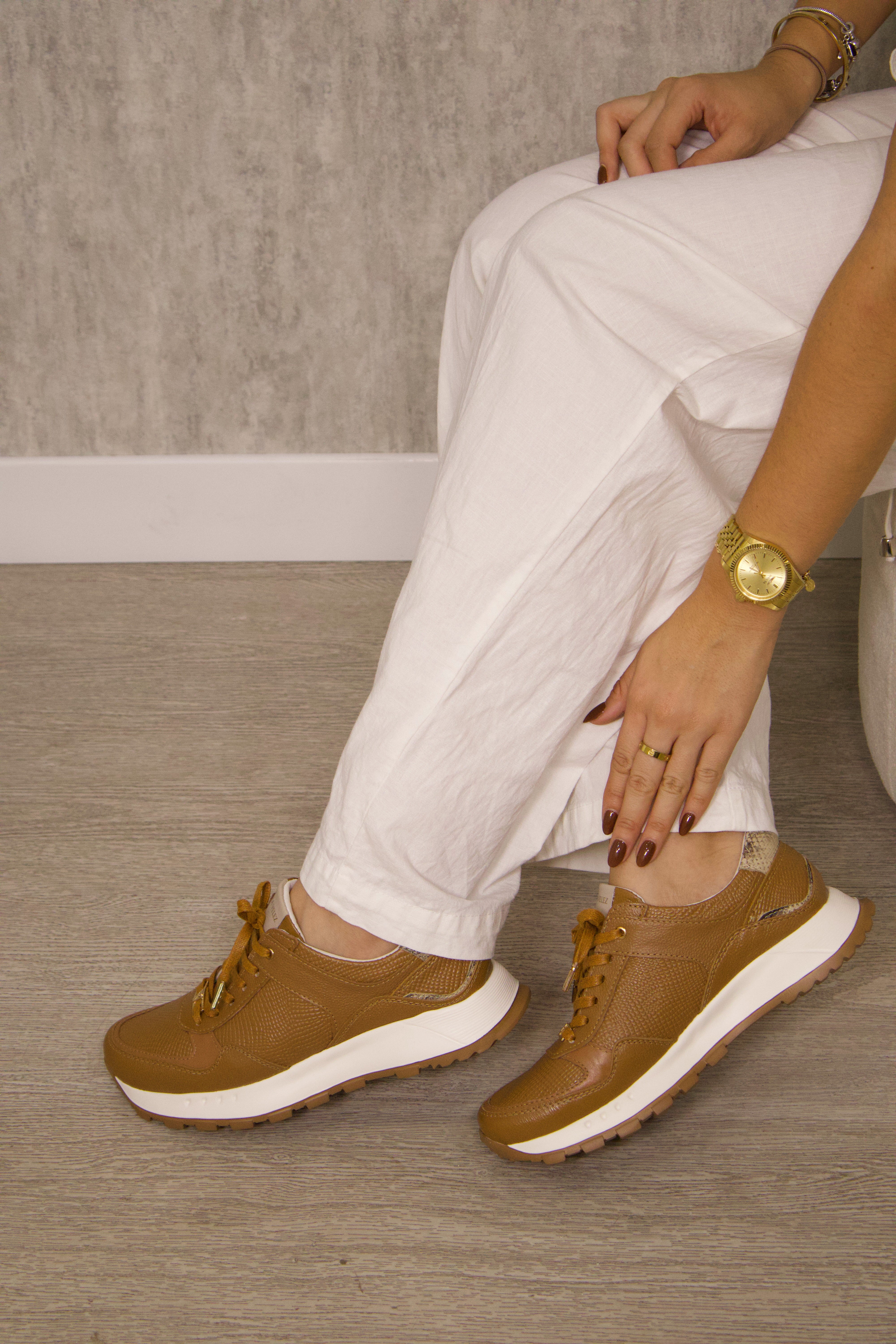 Tenis Denver Miel Nadal en cuero