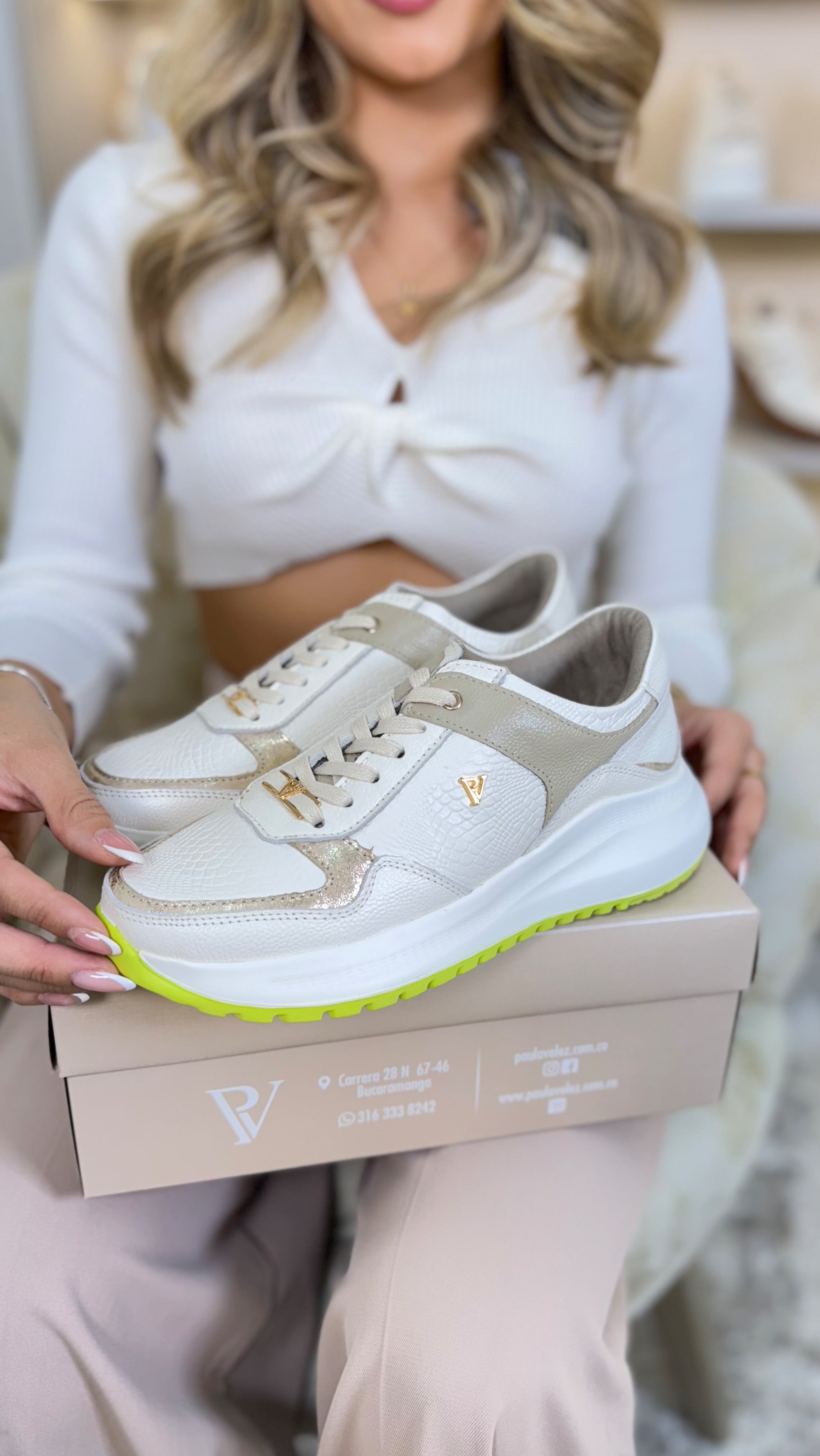 Tenis denver Talco folia neon SAVAGE en cuero