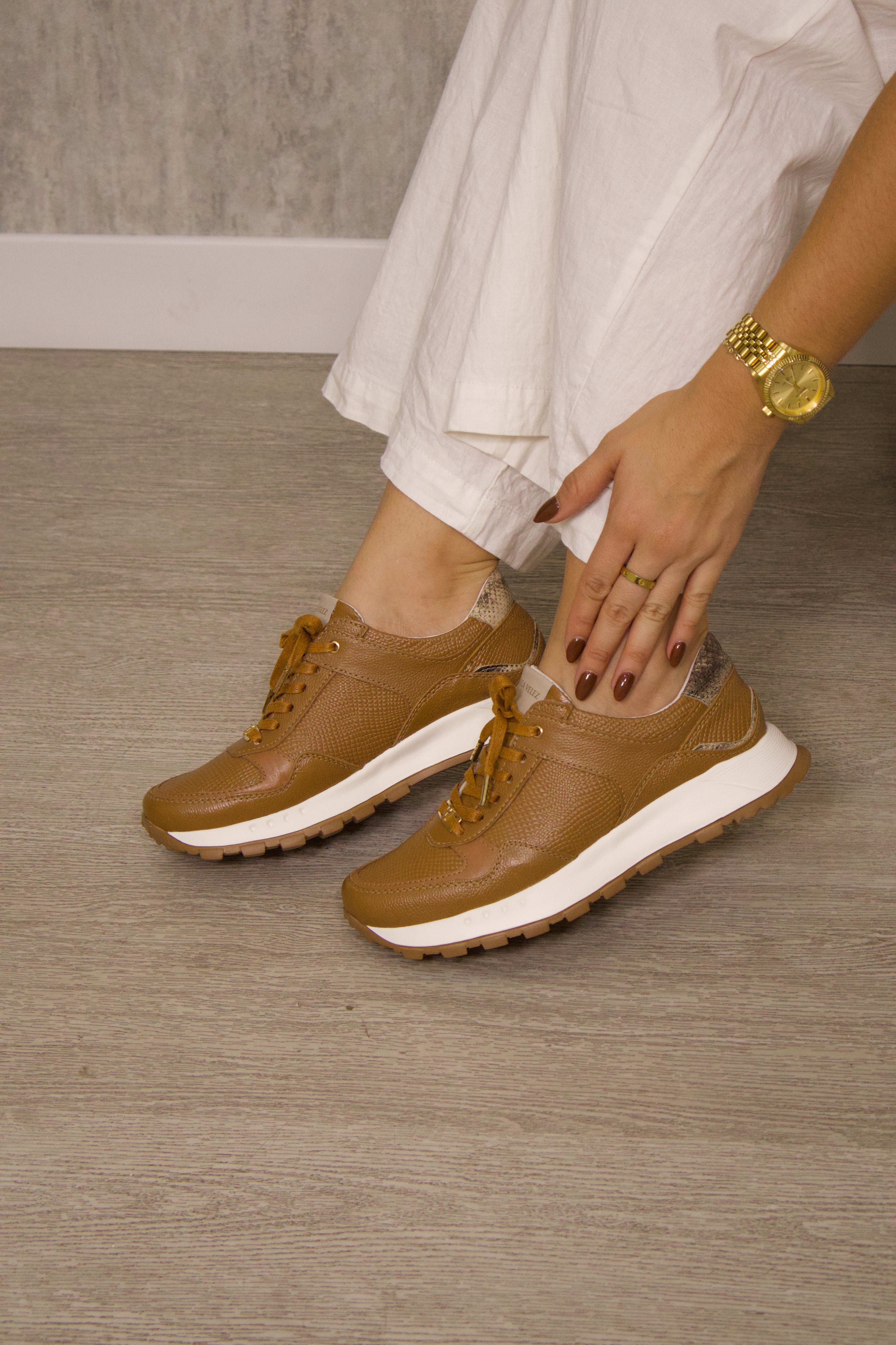 Tenis Denver Miel Nadal en cuero