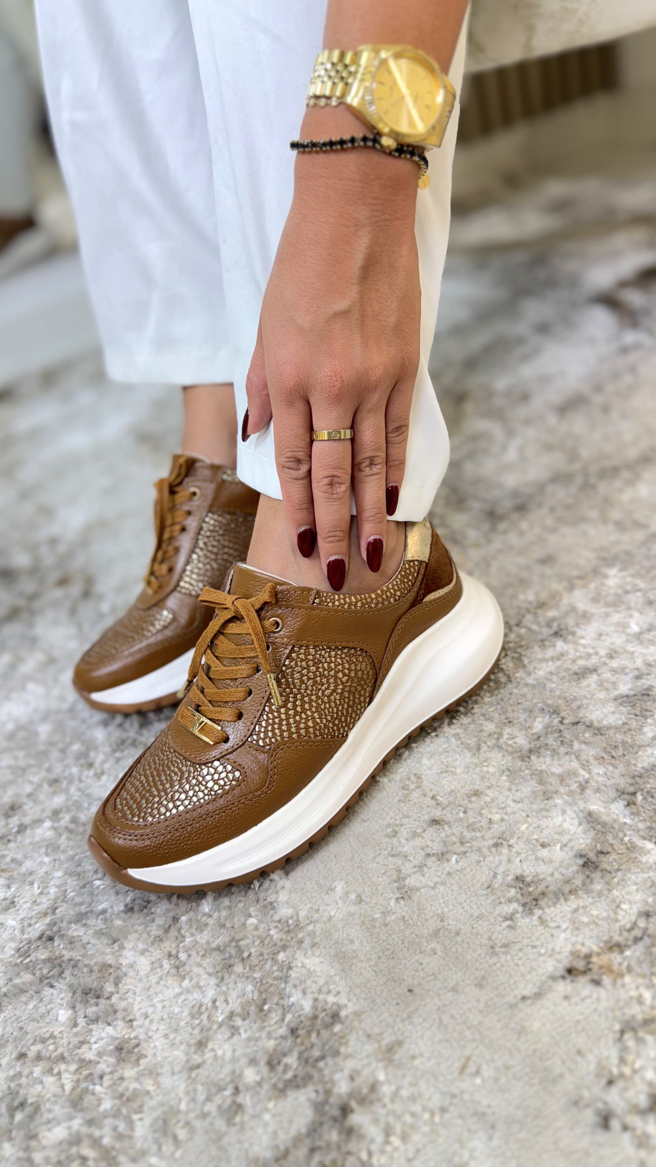 Tenis en cuero denver miel