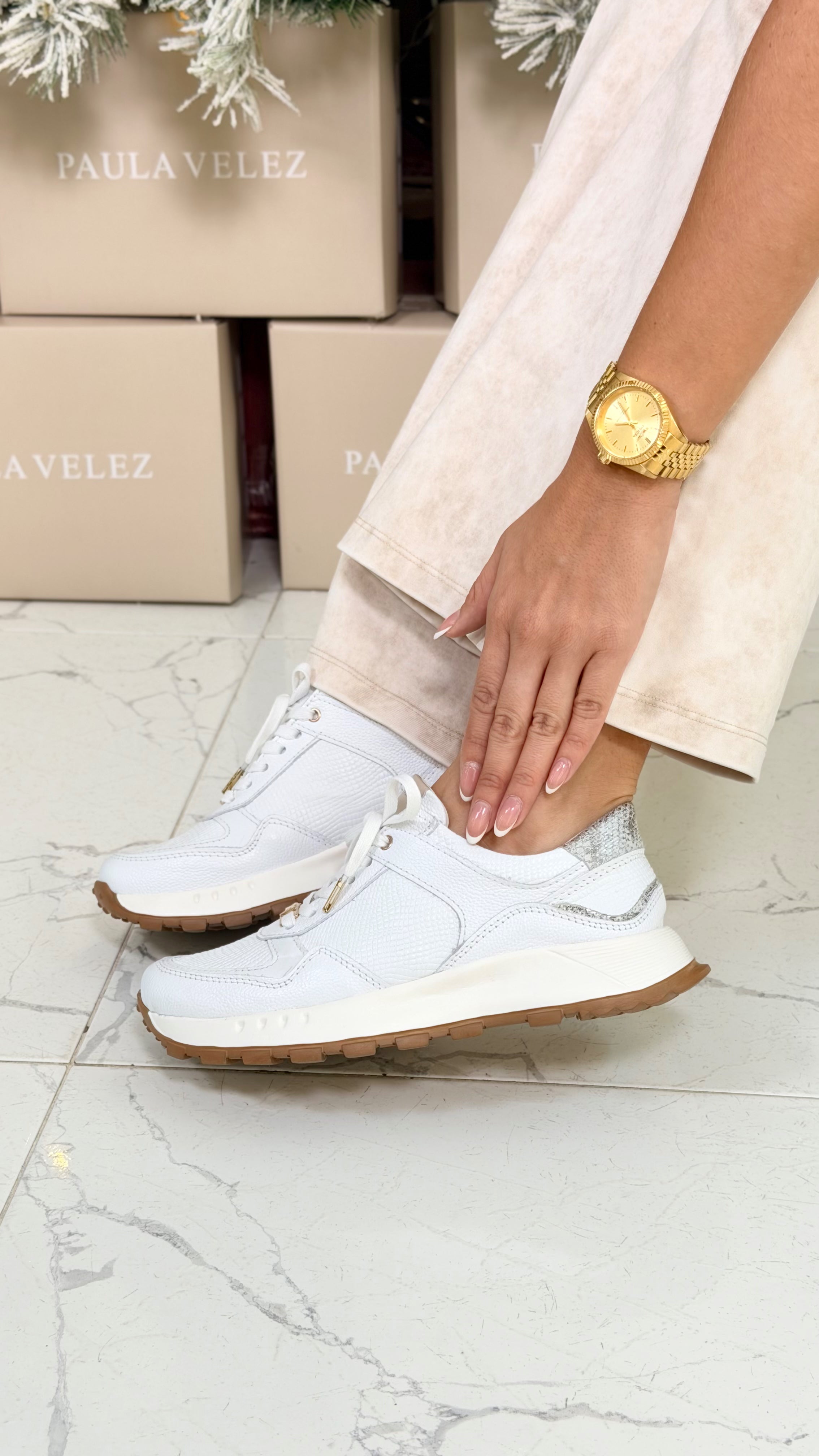 Denver Blanco Folia Nadal en cuero