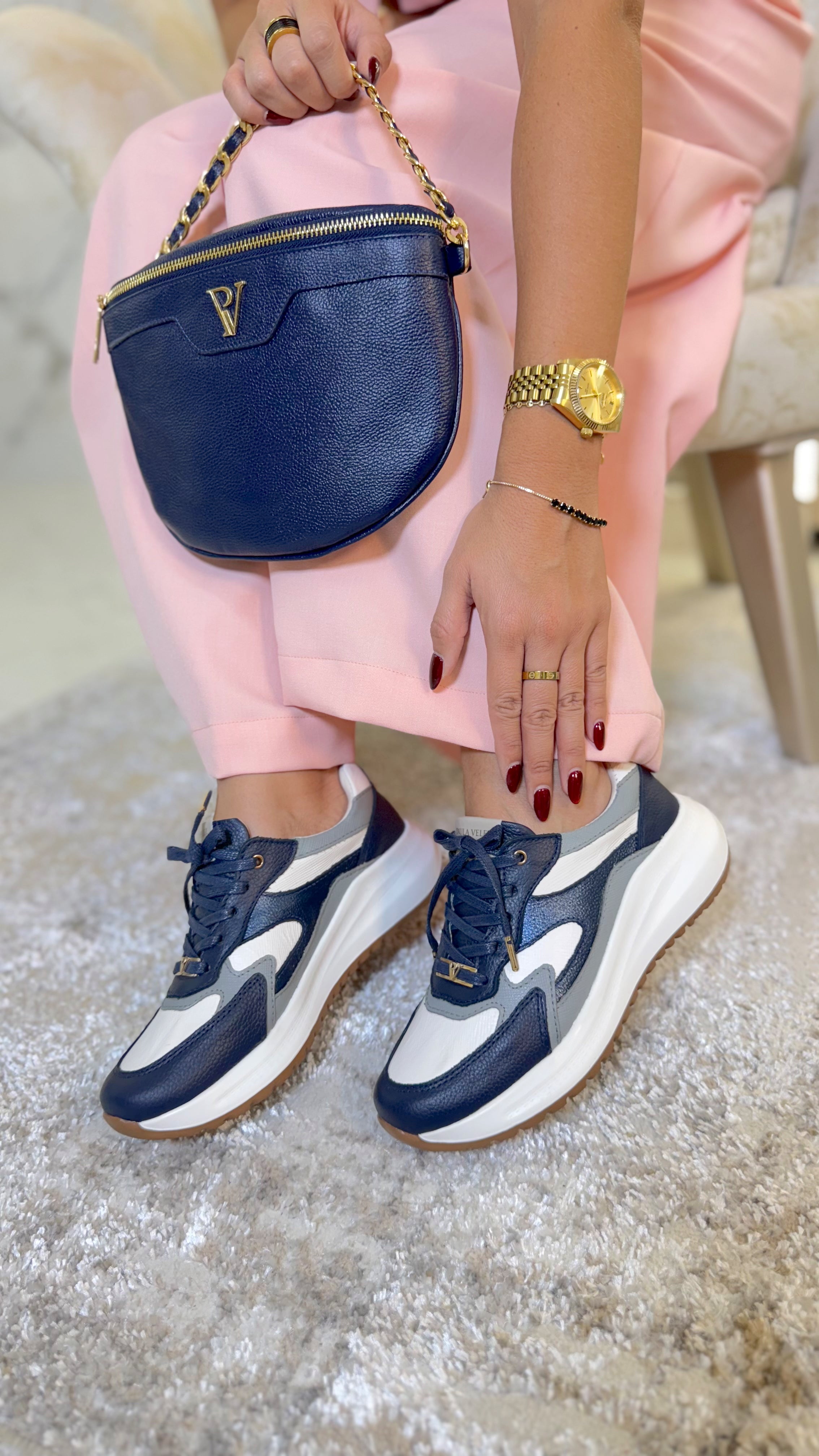 Tenis Samara Azul Gris Panda