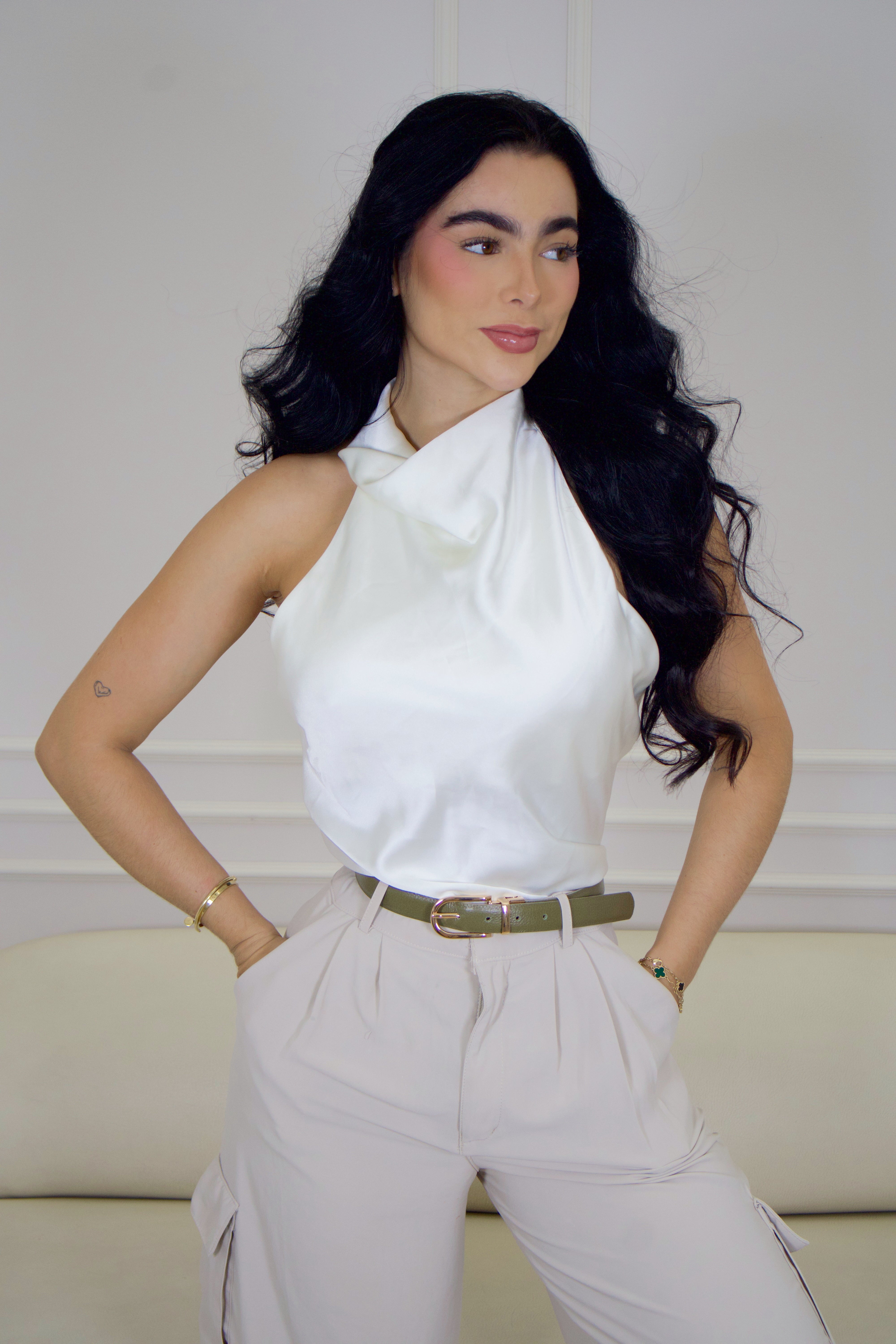 Cinturón doble faz verde cafe