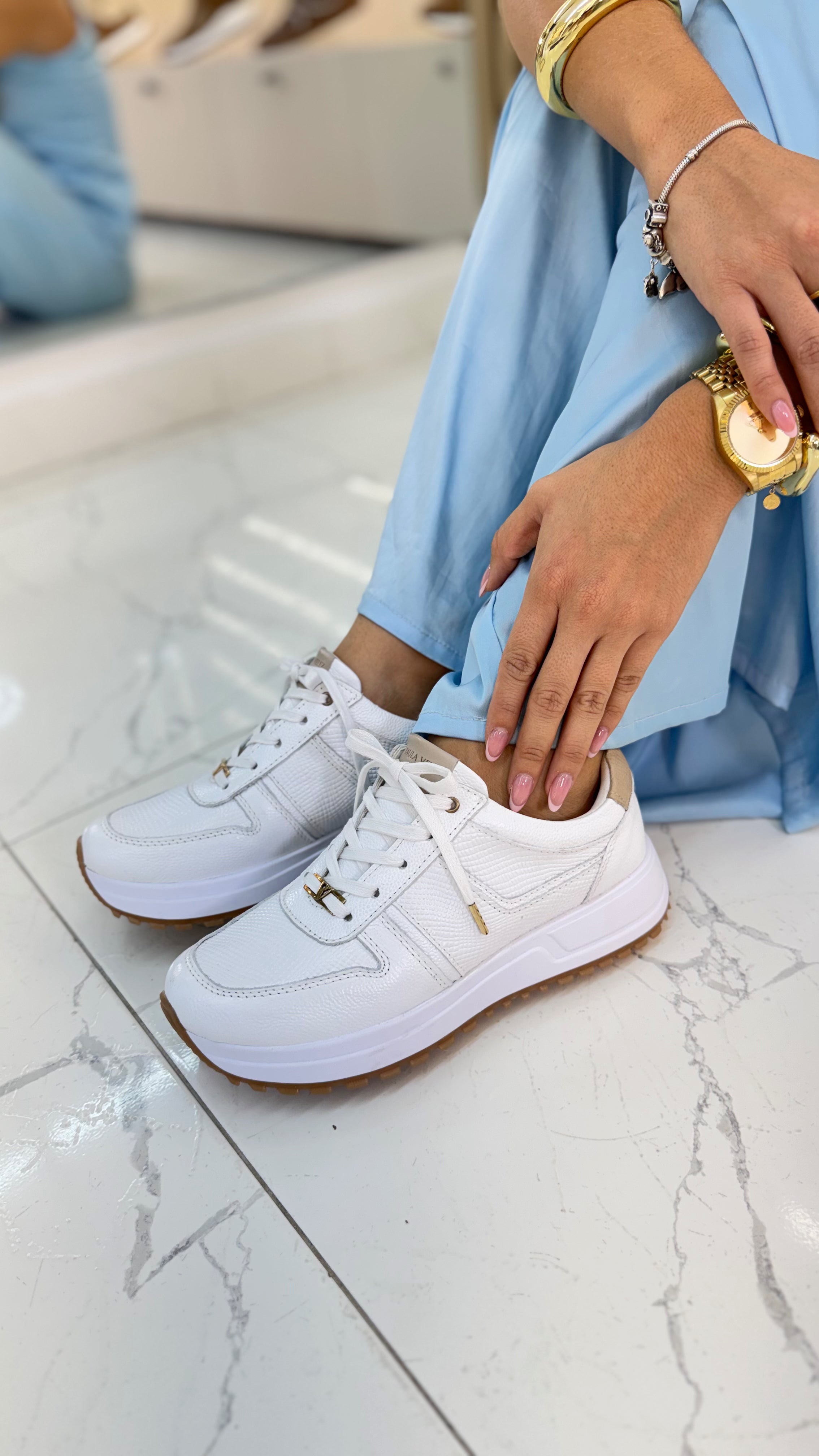 Tenis Coco Blanco taupe napoles