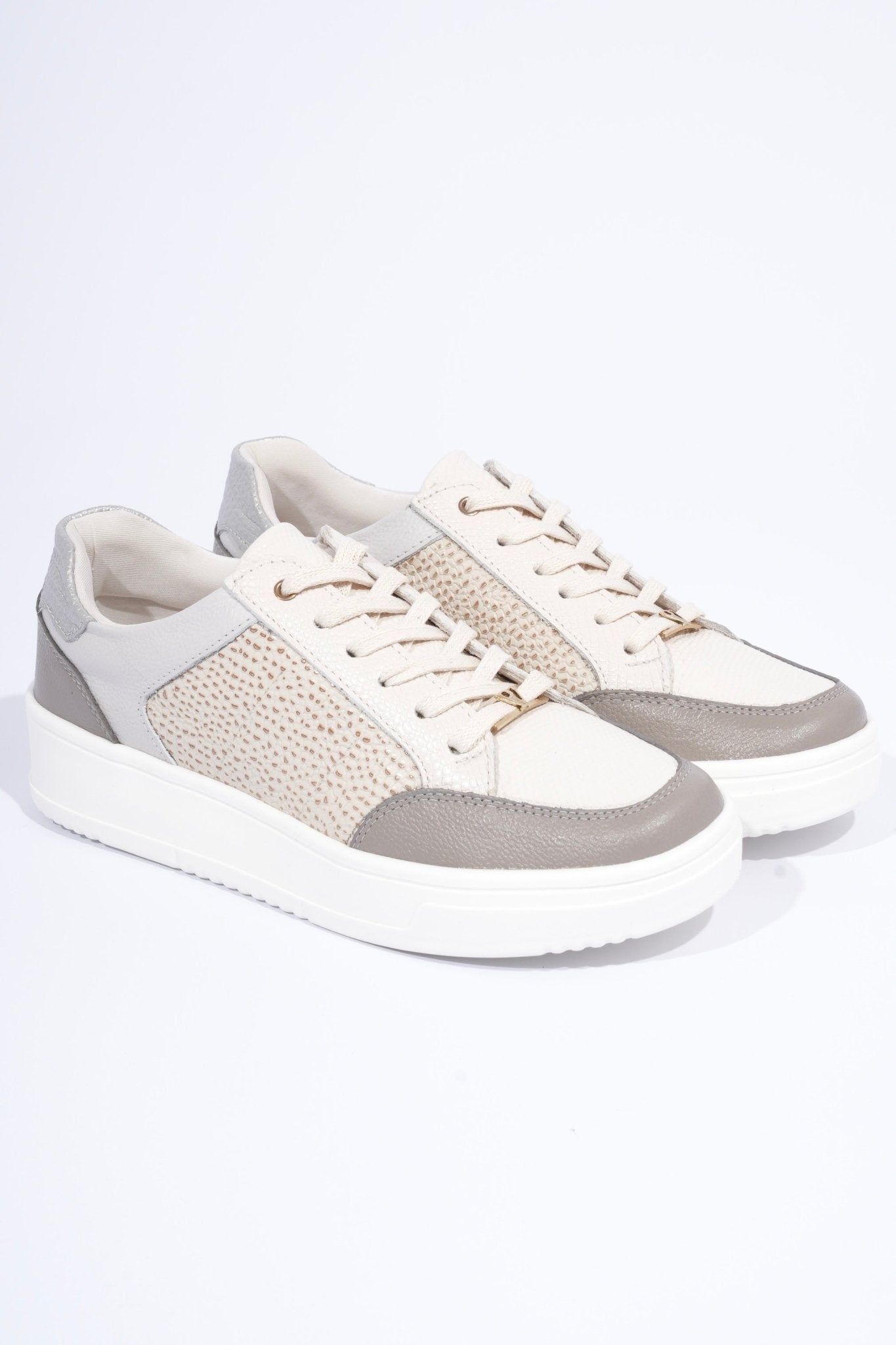 Aspen Gris Talco Austria Tenis en Cuero - PAULA VELEZ