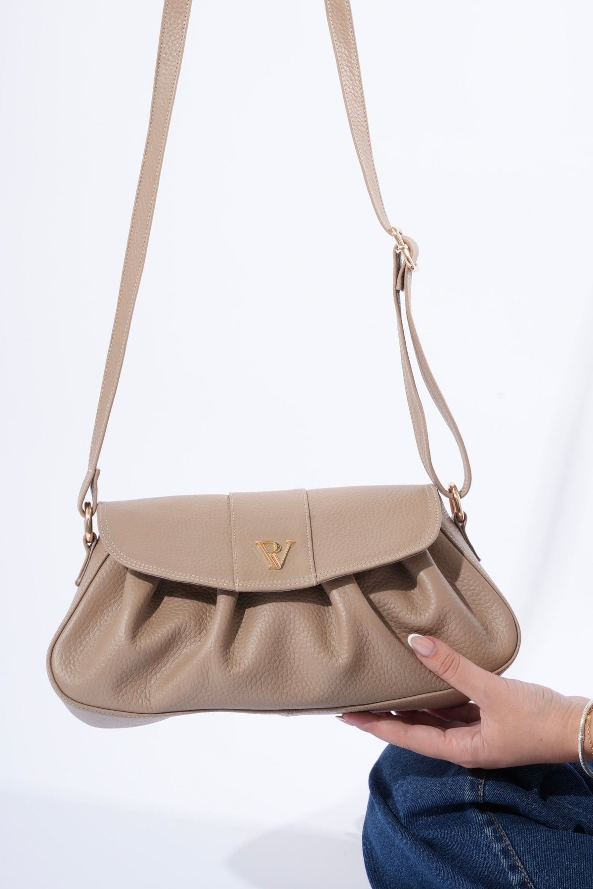 Bolso Adara en Cuero Taupe - PAULA VELEZ