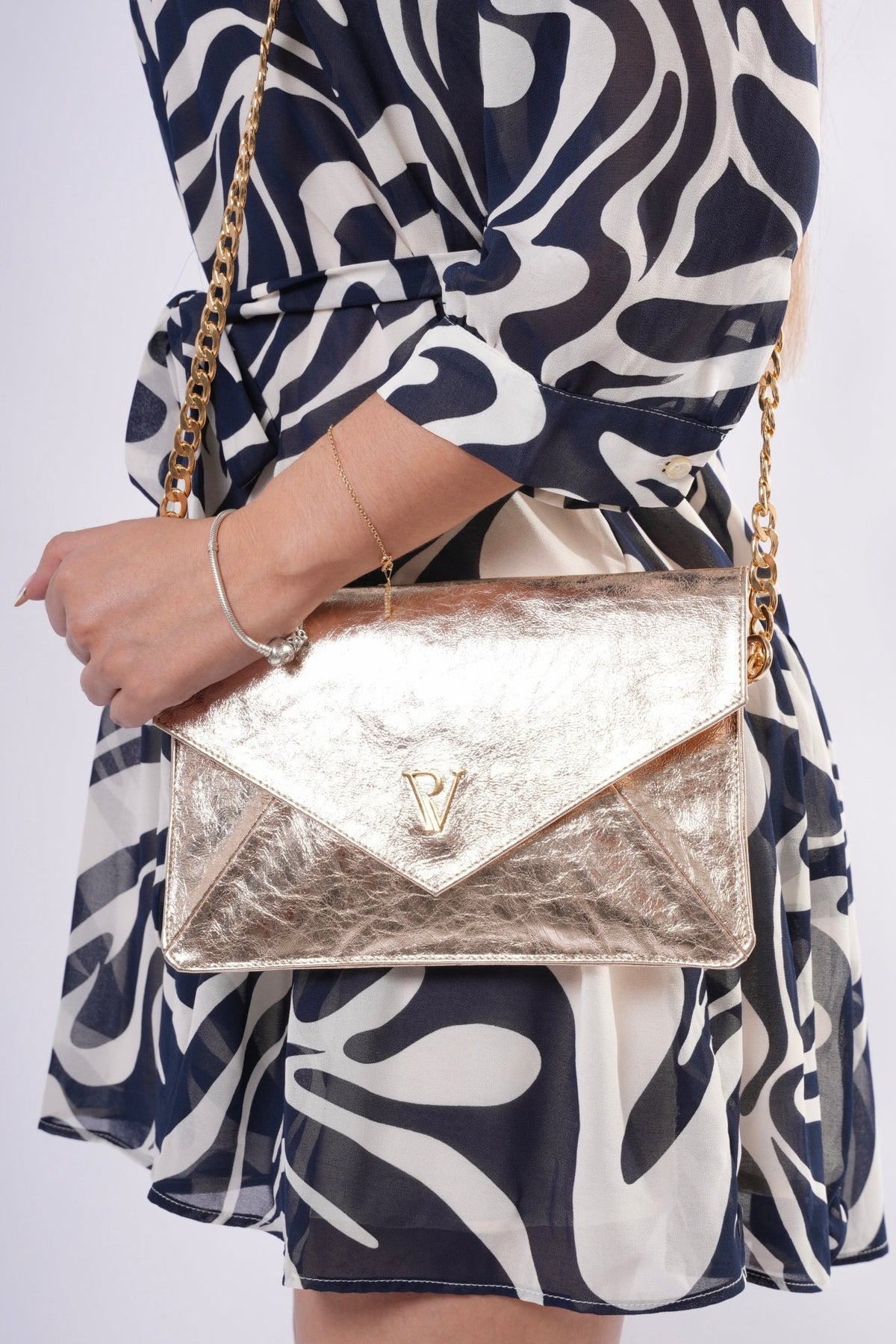 Bolso nadia dorado folia - PAULA VELEZ