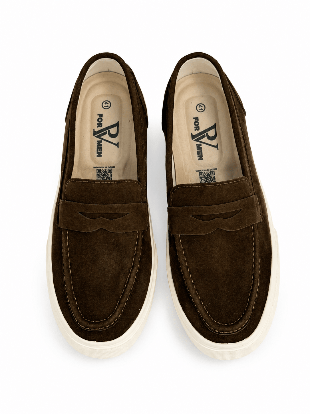 Mocasín en carnaza café para hombre - PAULA VELEZ