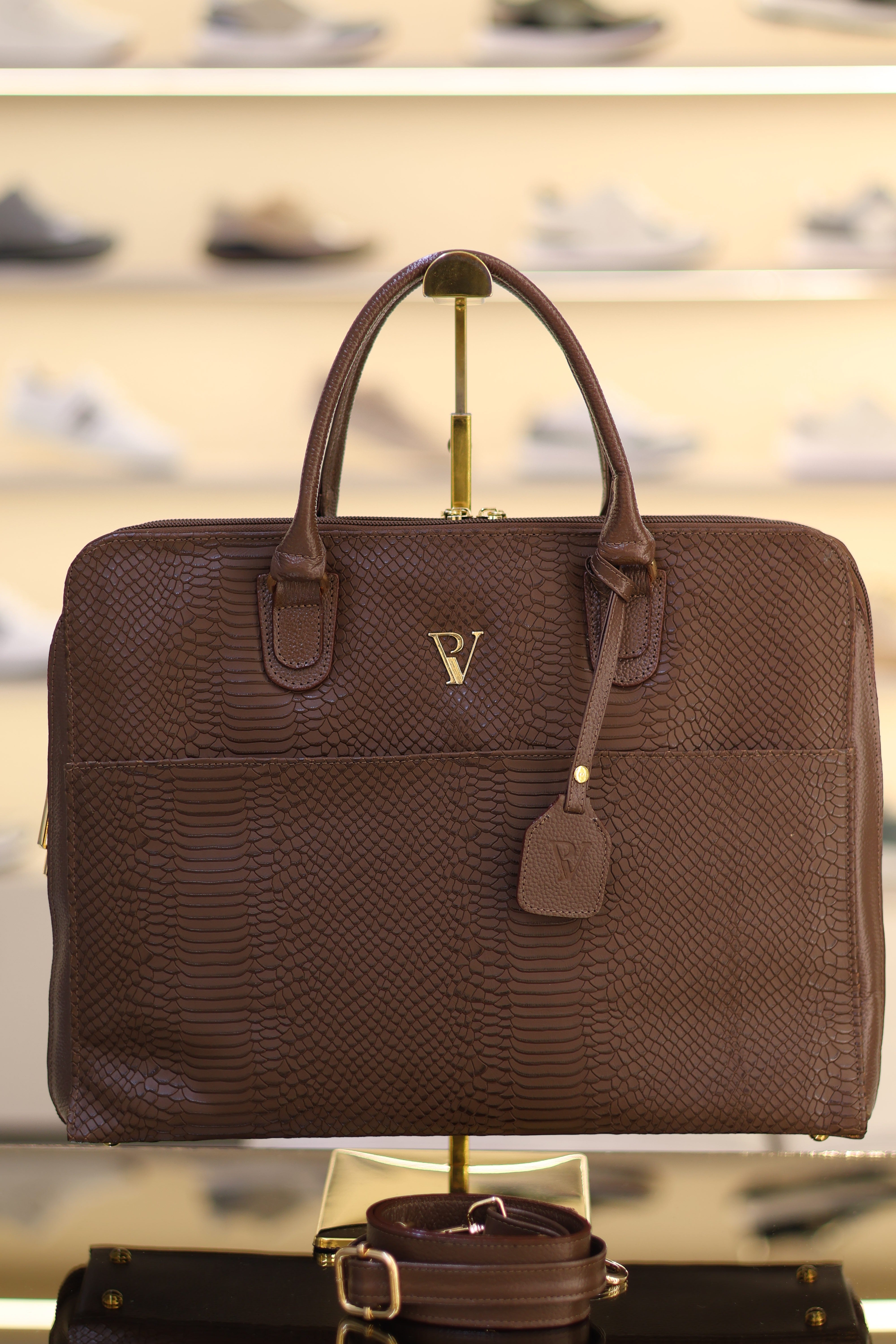 Bolso de cuero ejecutivo café