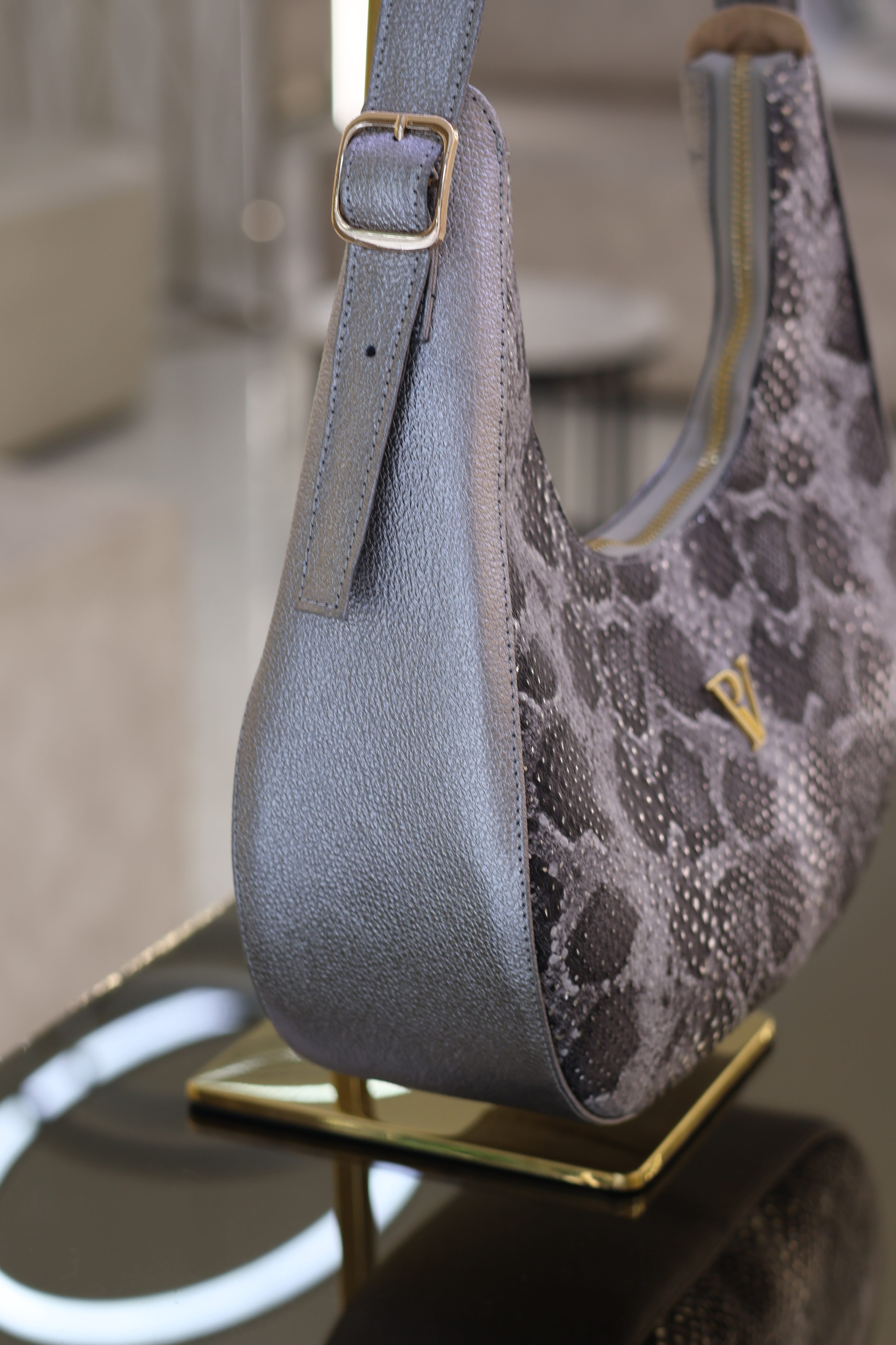 Bolso Luna Snake Plata