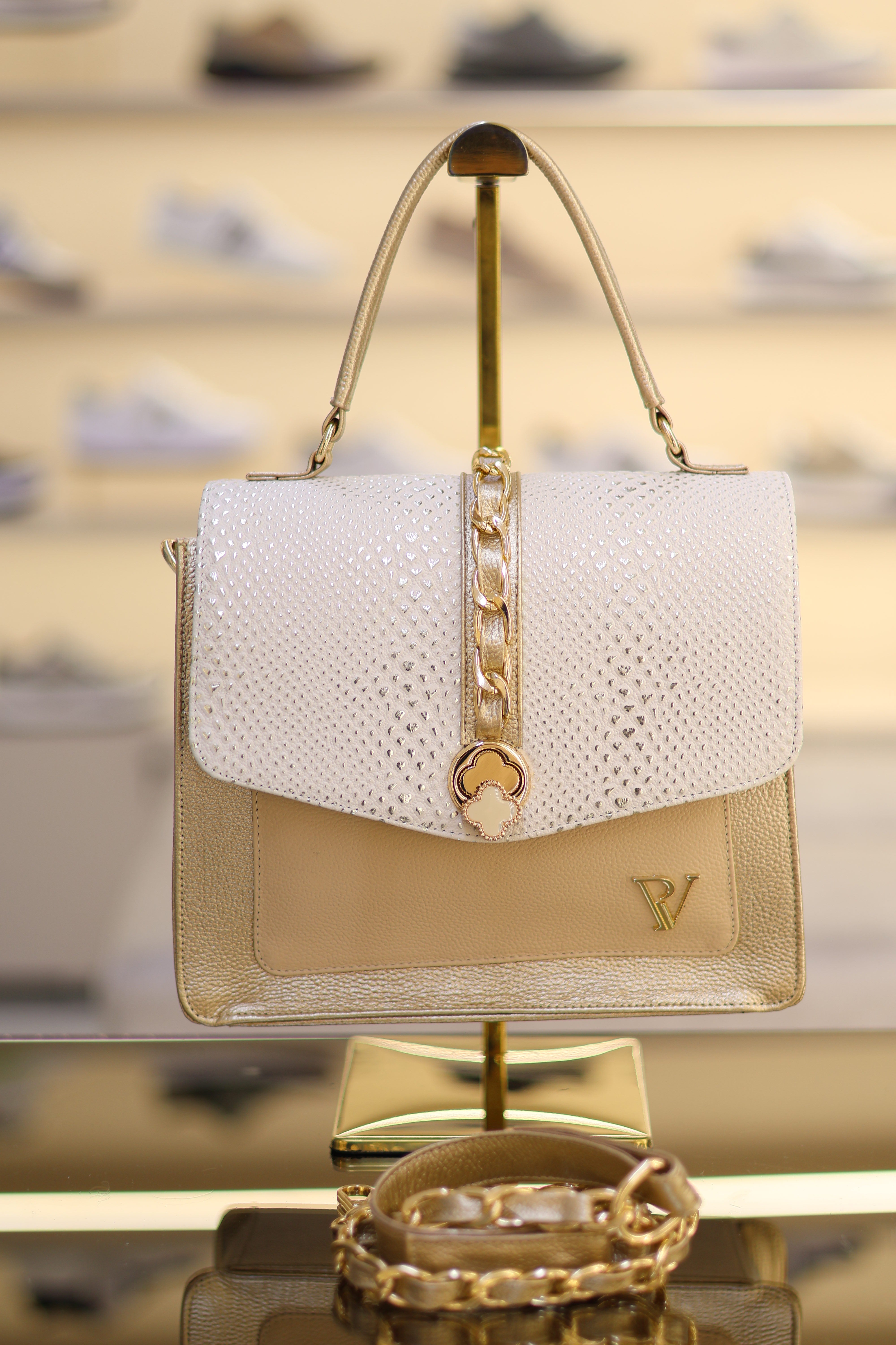 Bolso Sophie Champan Talco Oro en Cuero