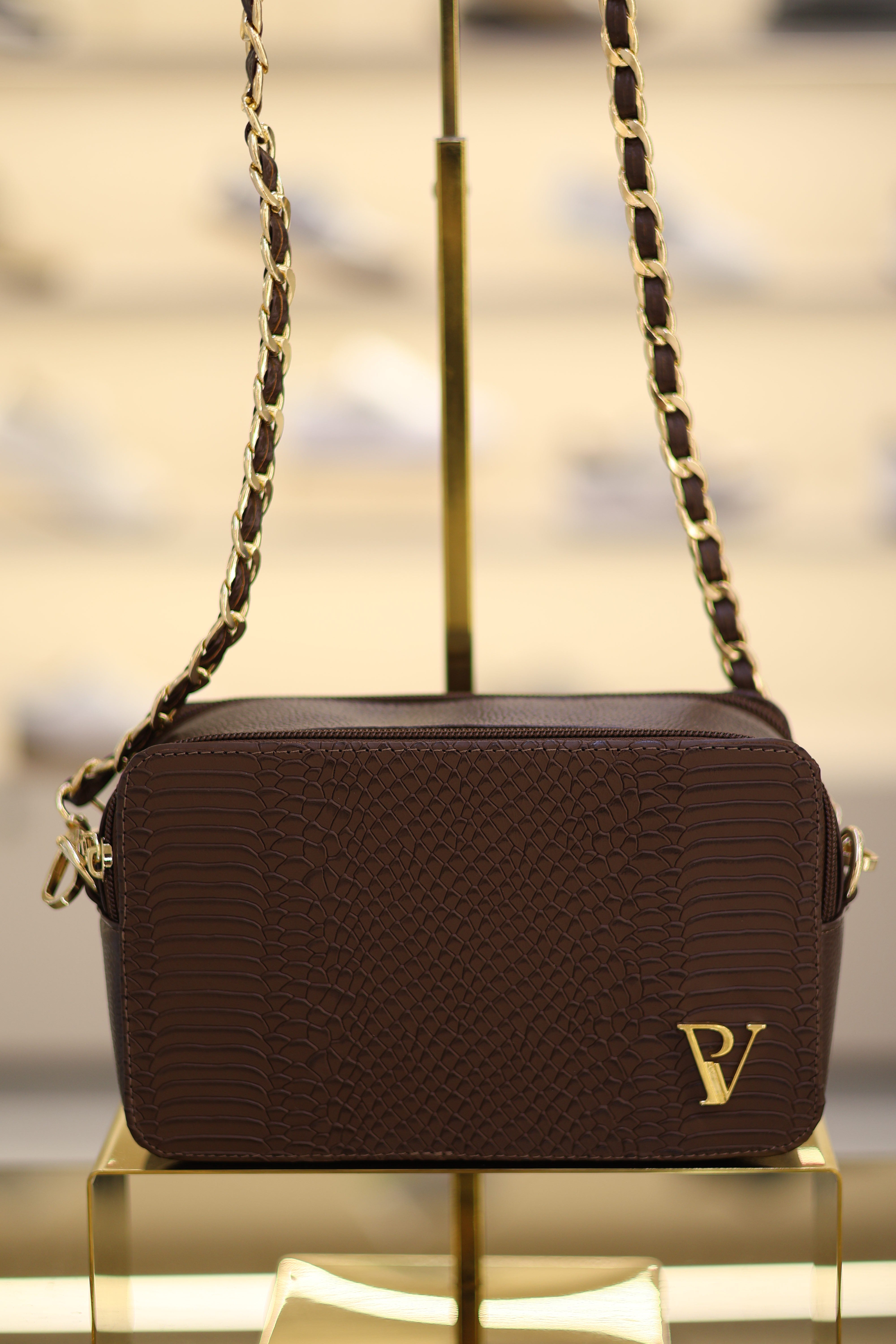 Bolso Emily Cafe en cuero