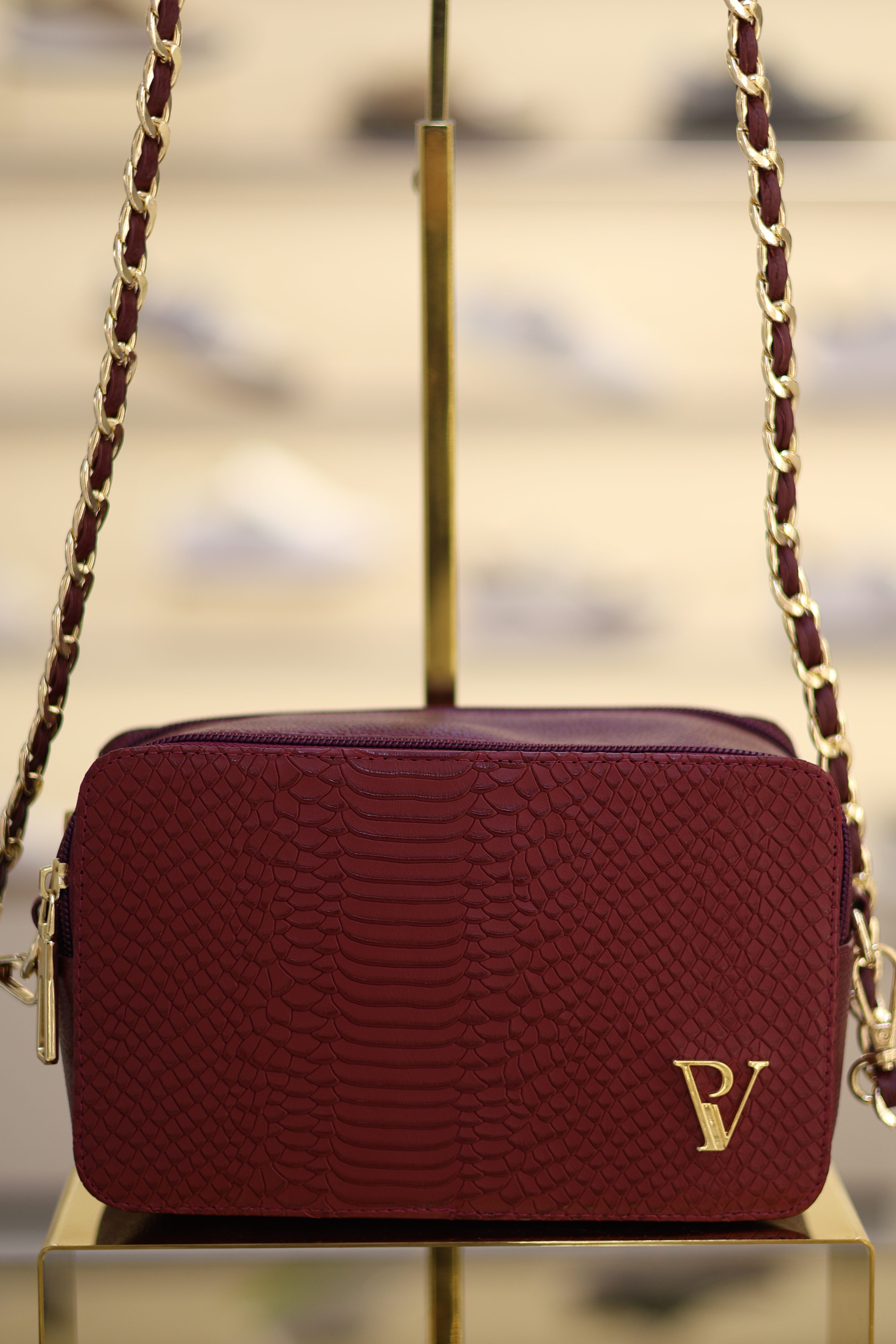 Bolso Emily Borgoña en cuero