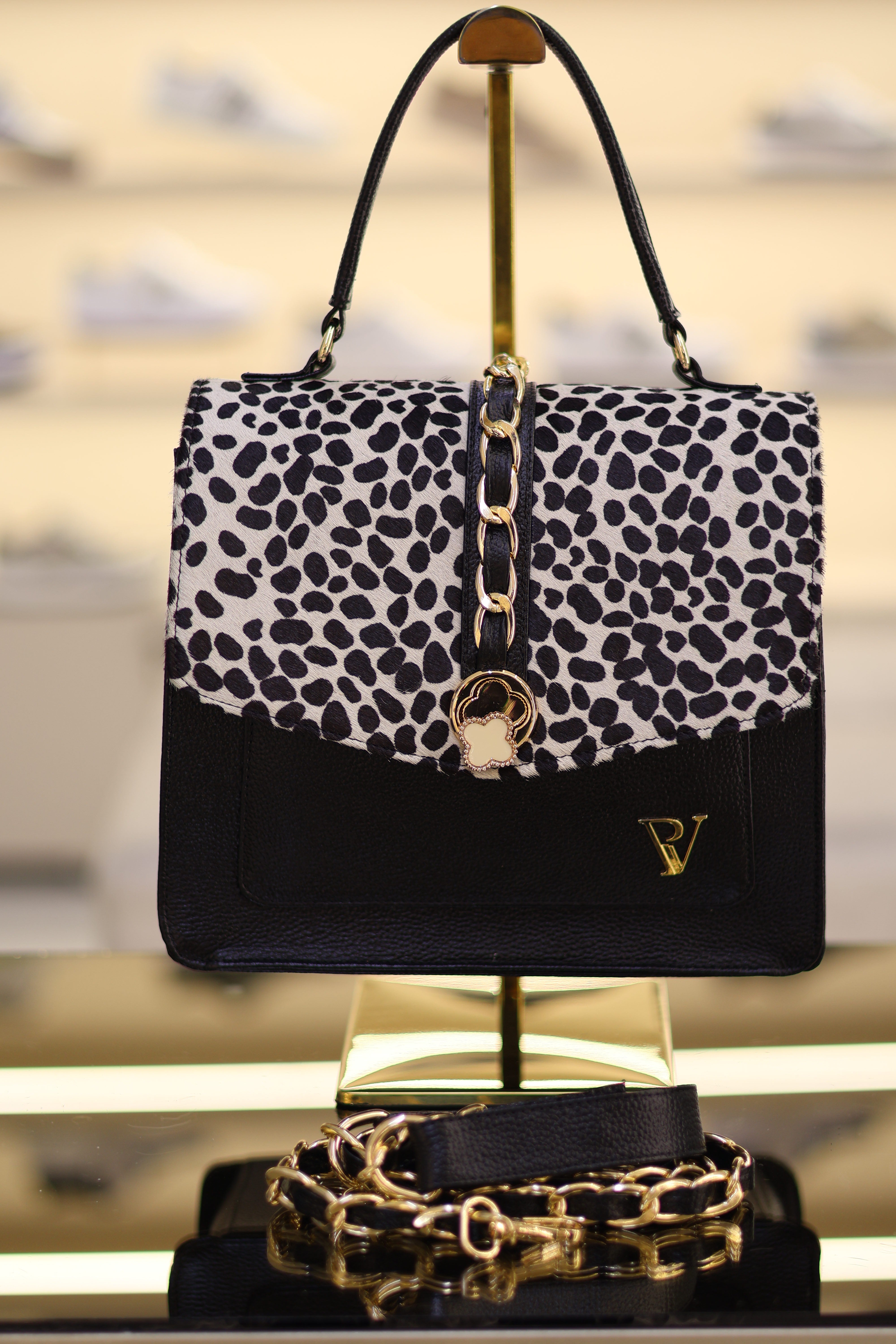 Bolso Sophie Negro Animal Luxe en cuero