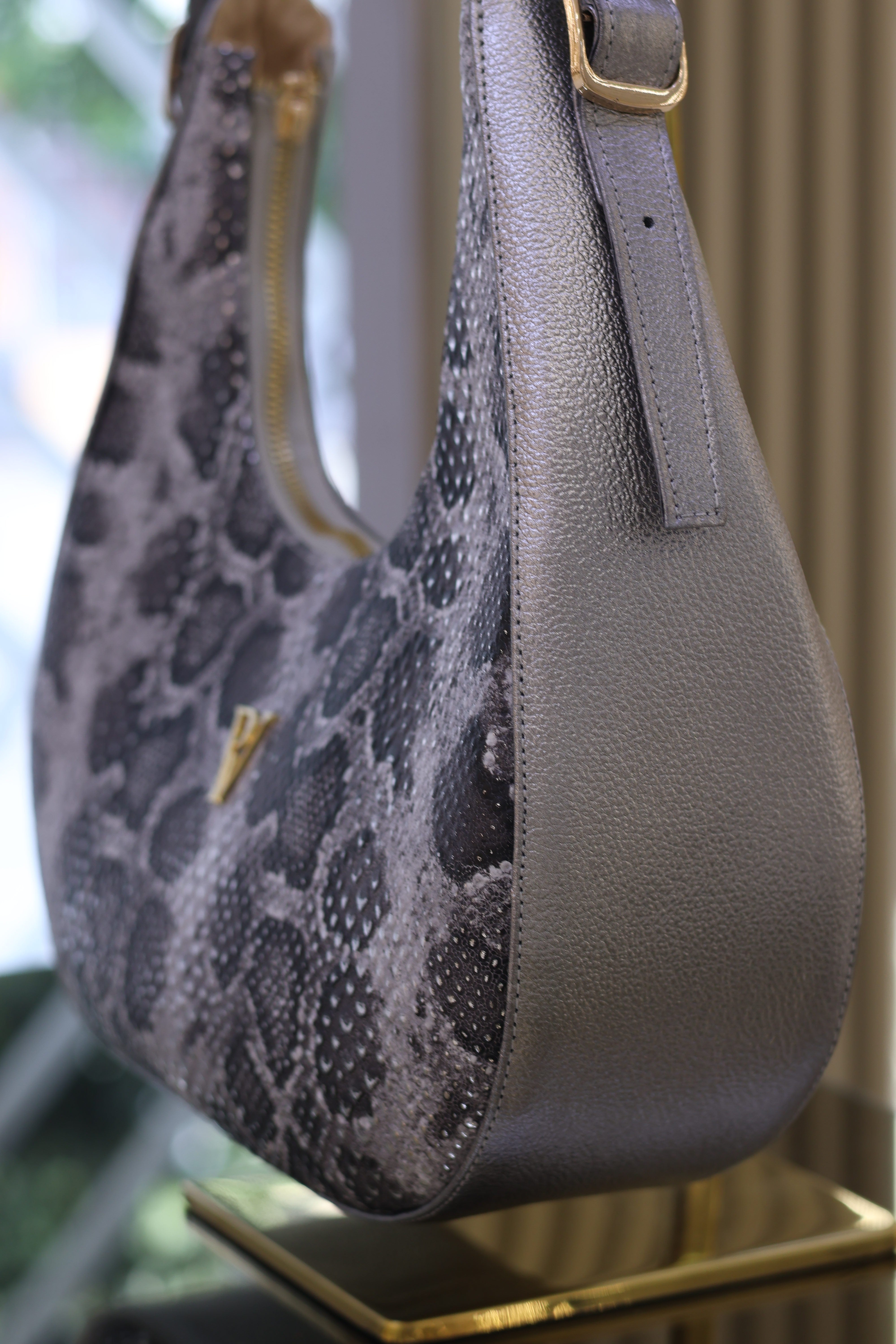 Bolso Luna Snake Plata