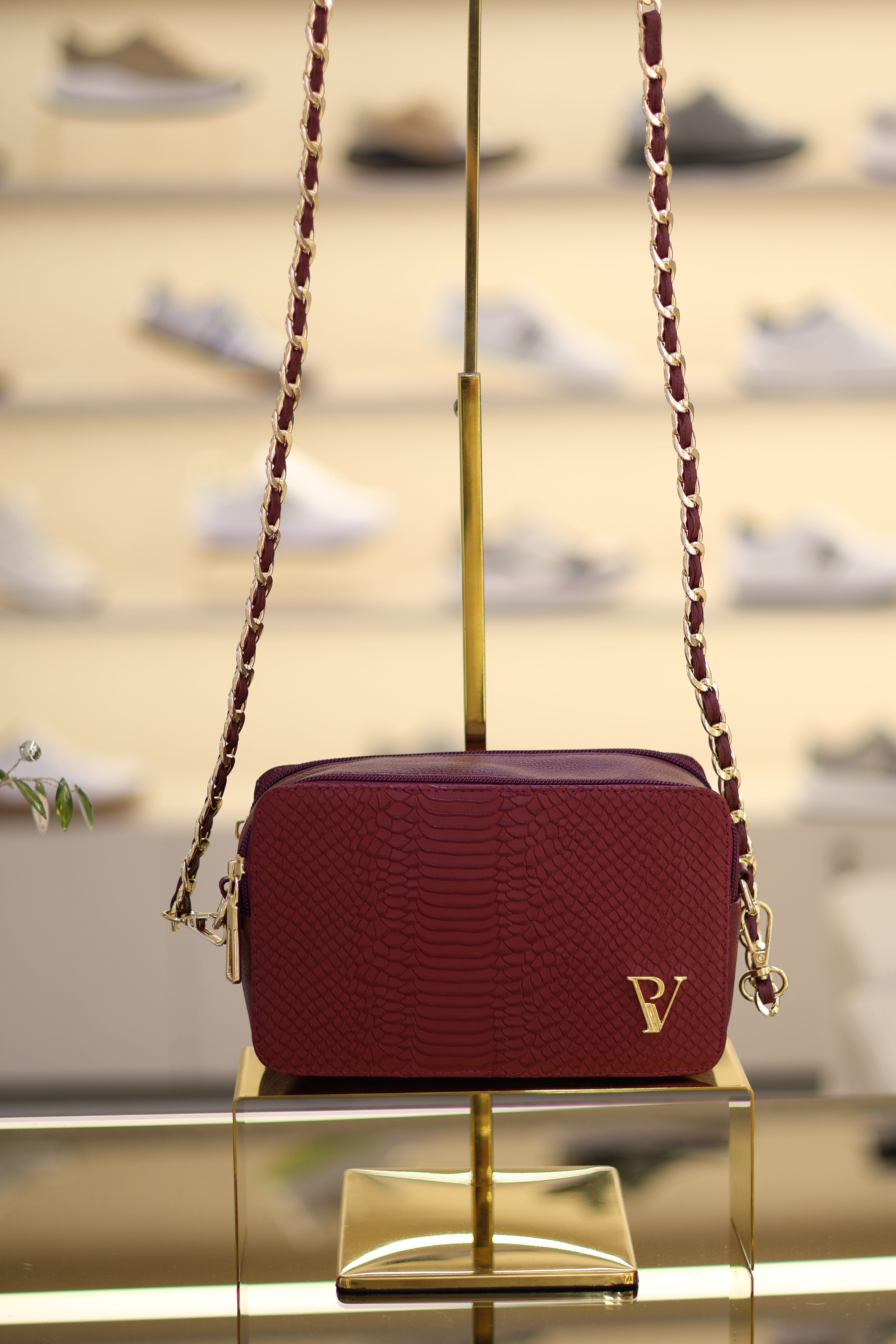 Bolso Emily Borgoña en cuero